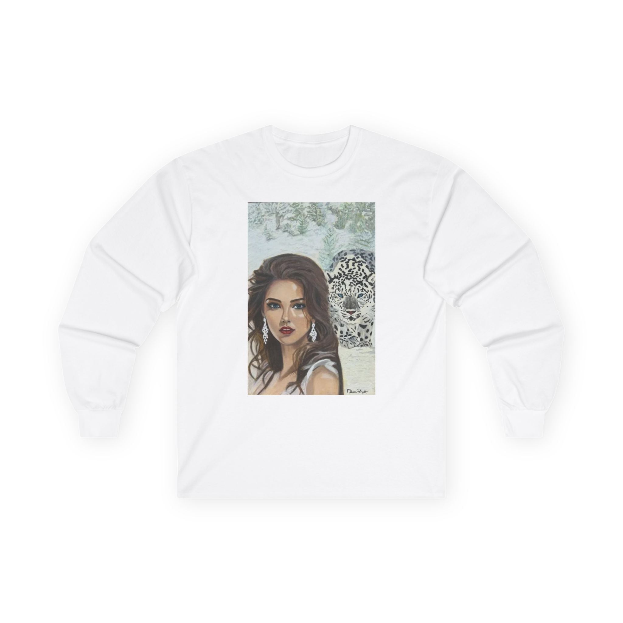 Woman & Snow Leopard | Unisex Ultra Cotton Long Sleeve Tee