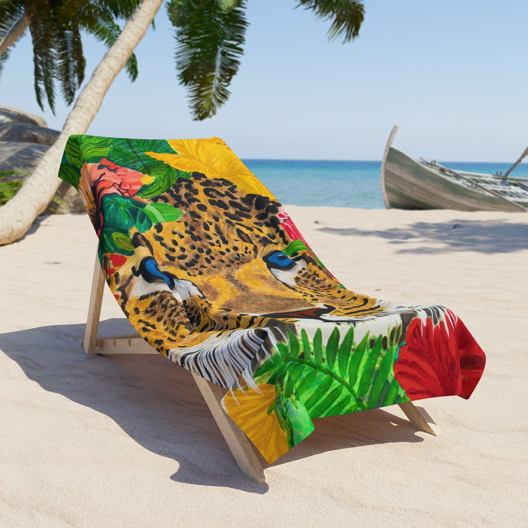 Jaguar & Flowers | Beach Towel