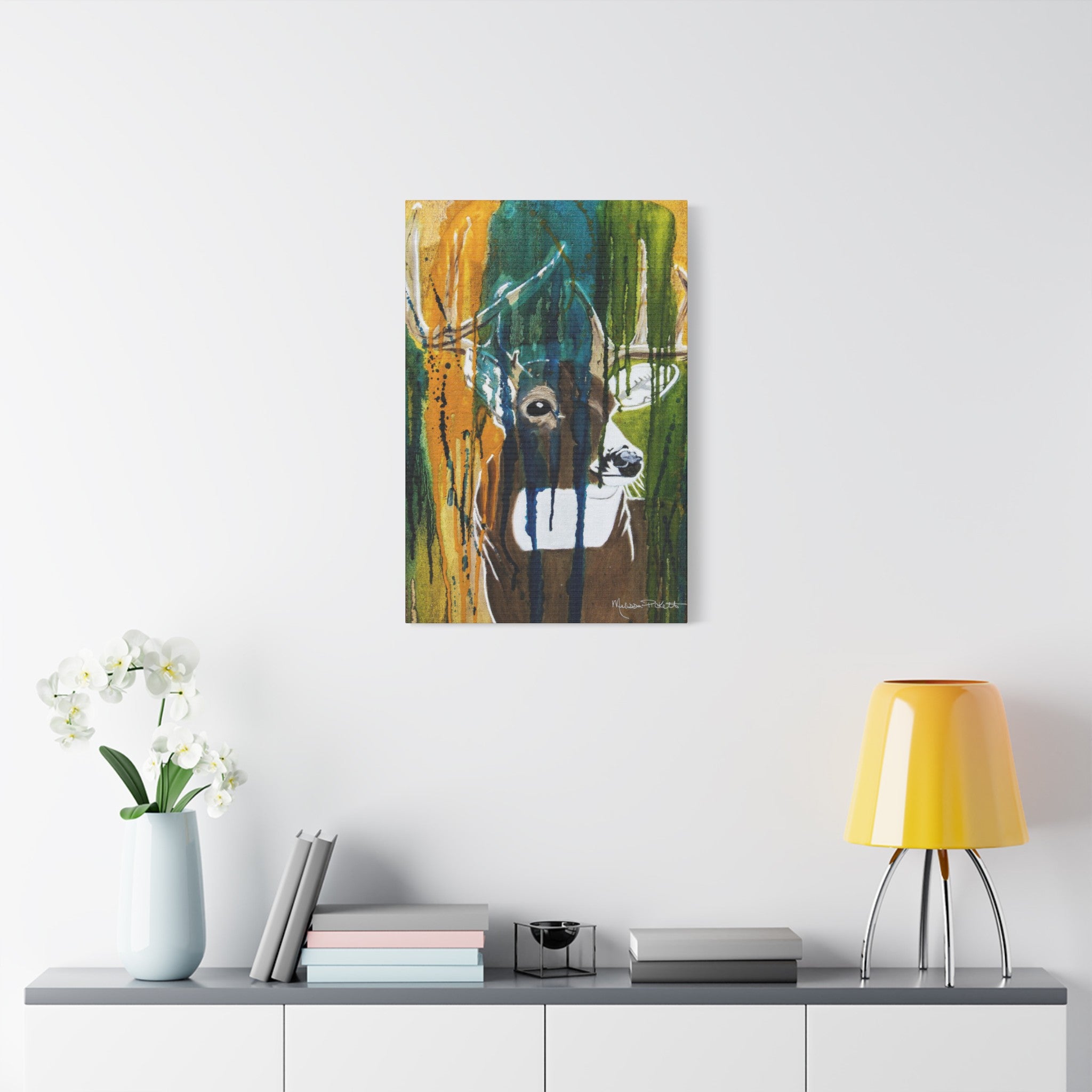 Abstract Deer | Satin Canvas, Stretched