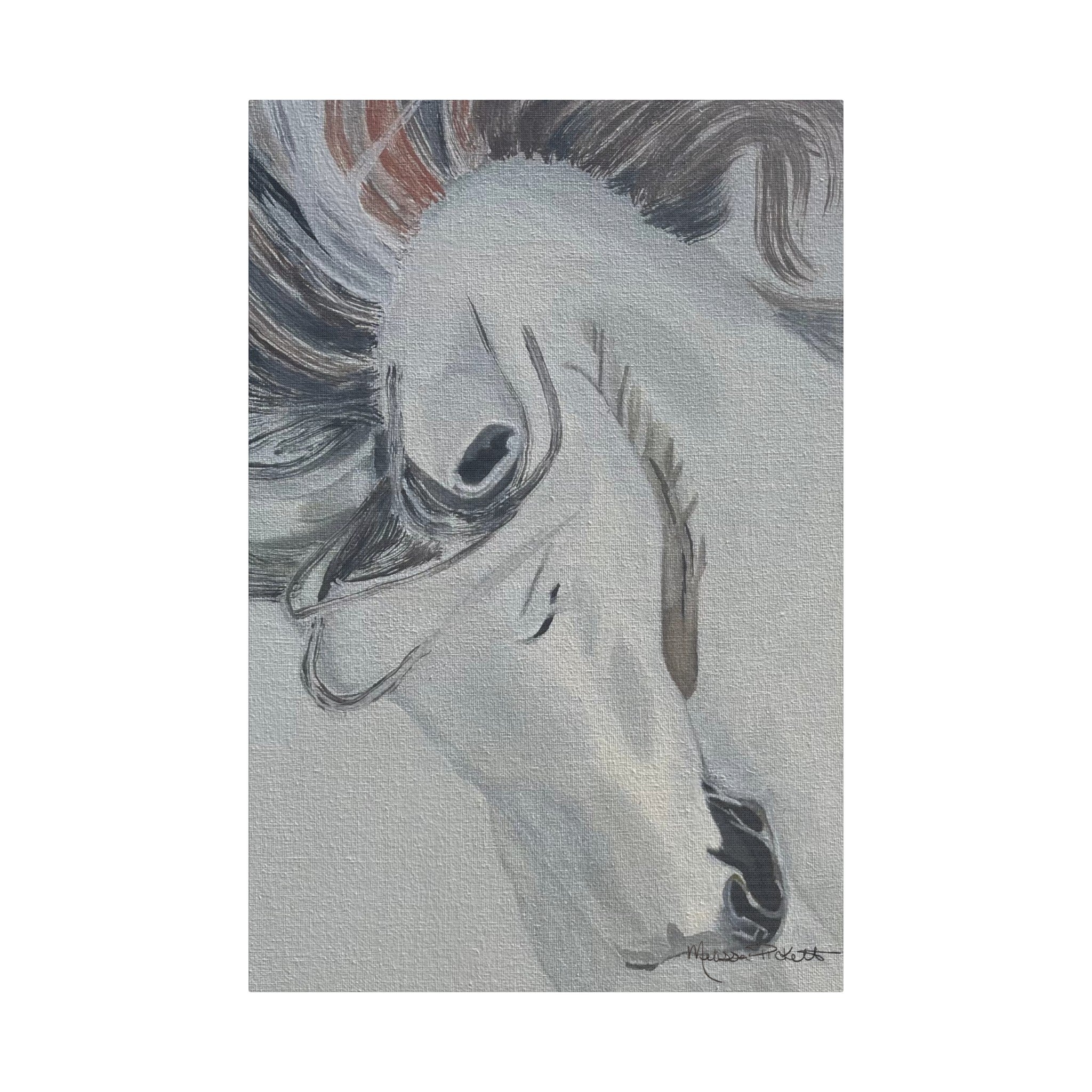 White Horse | Satin Canvas, Stretched