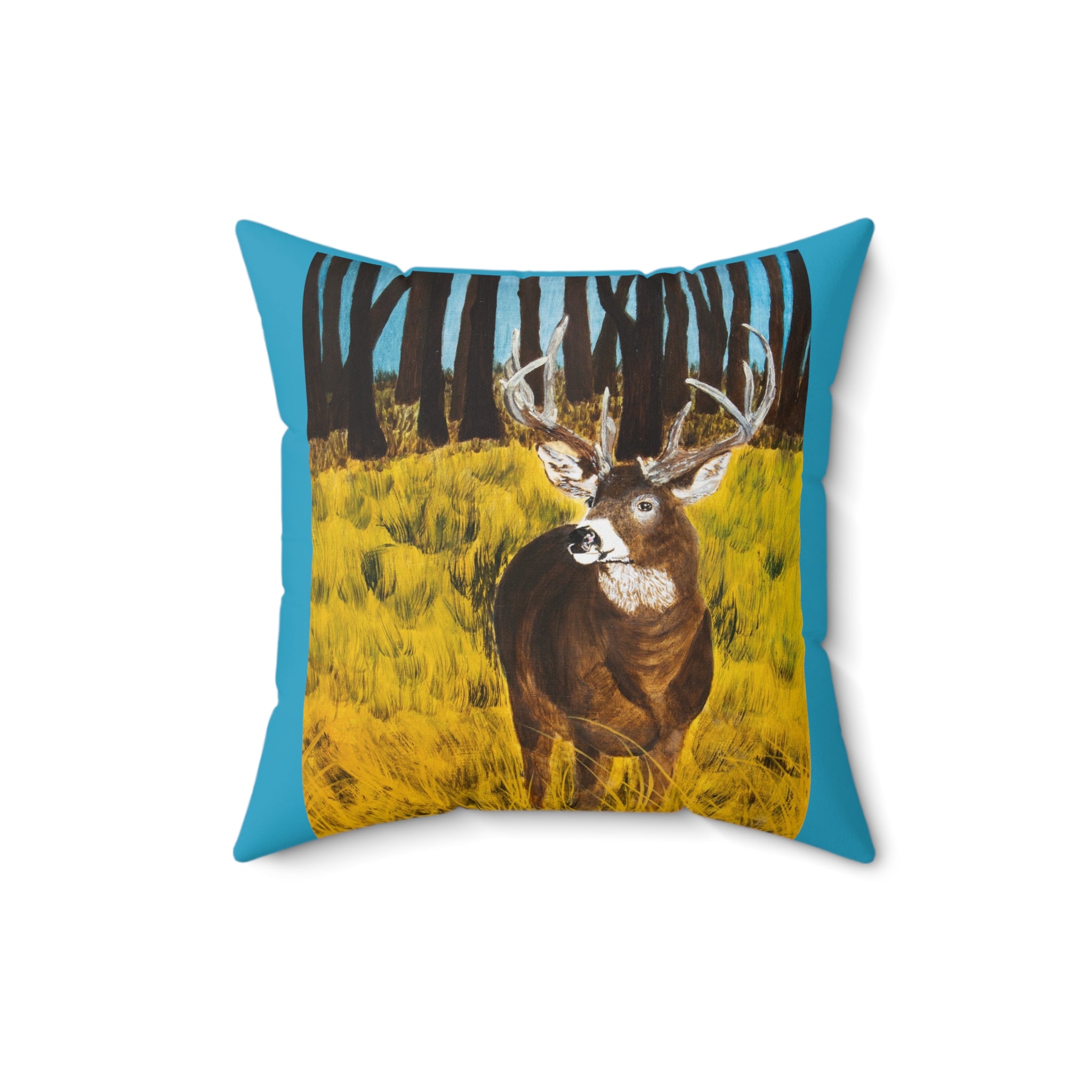 Deer in Clearing | Spun Polyester Square Pillow