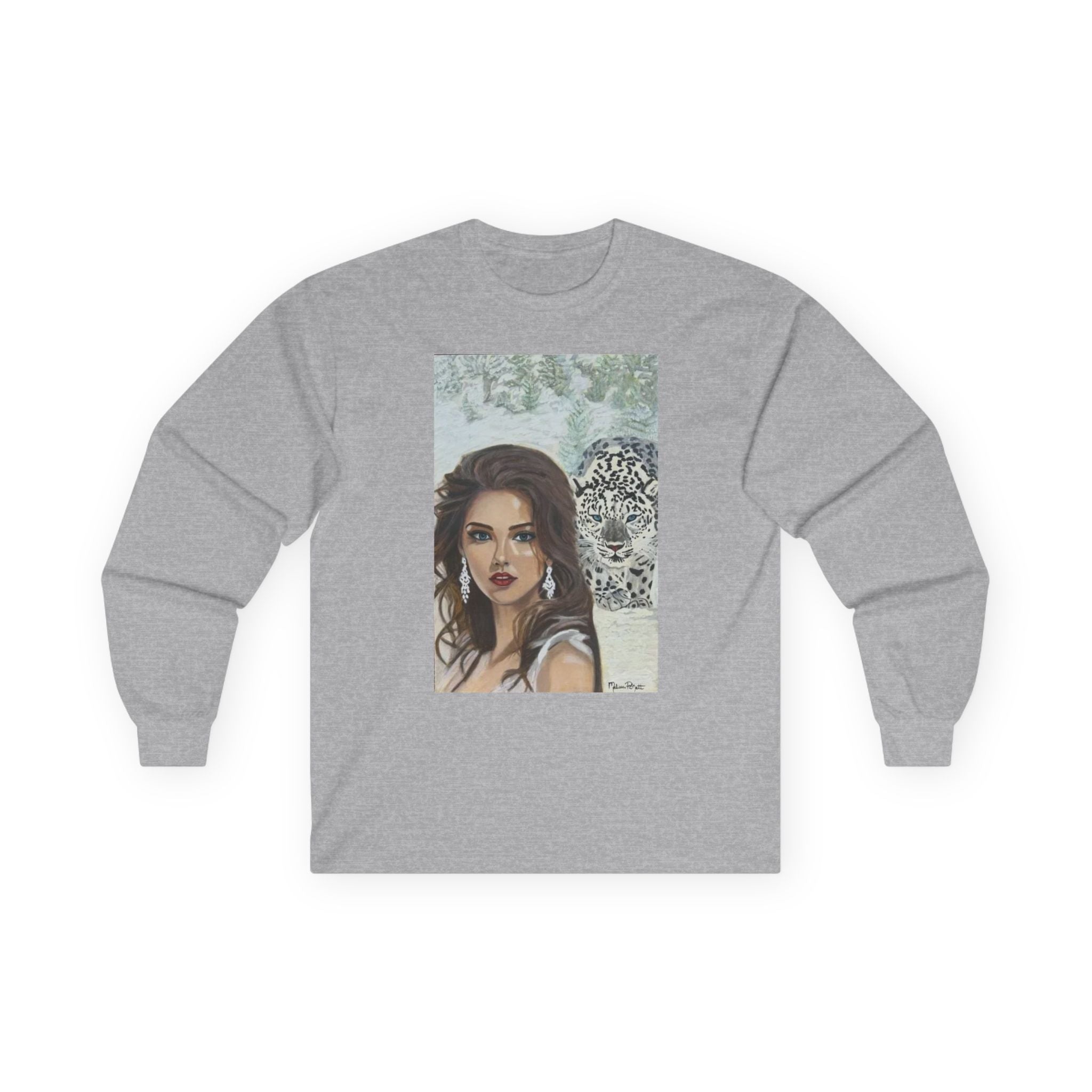 Woman & Snow Leopard | Unisex Ultra Cotton Long Sleeve Tee