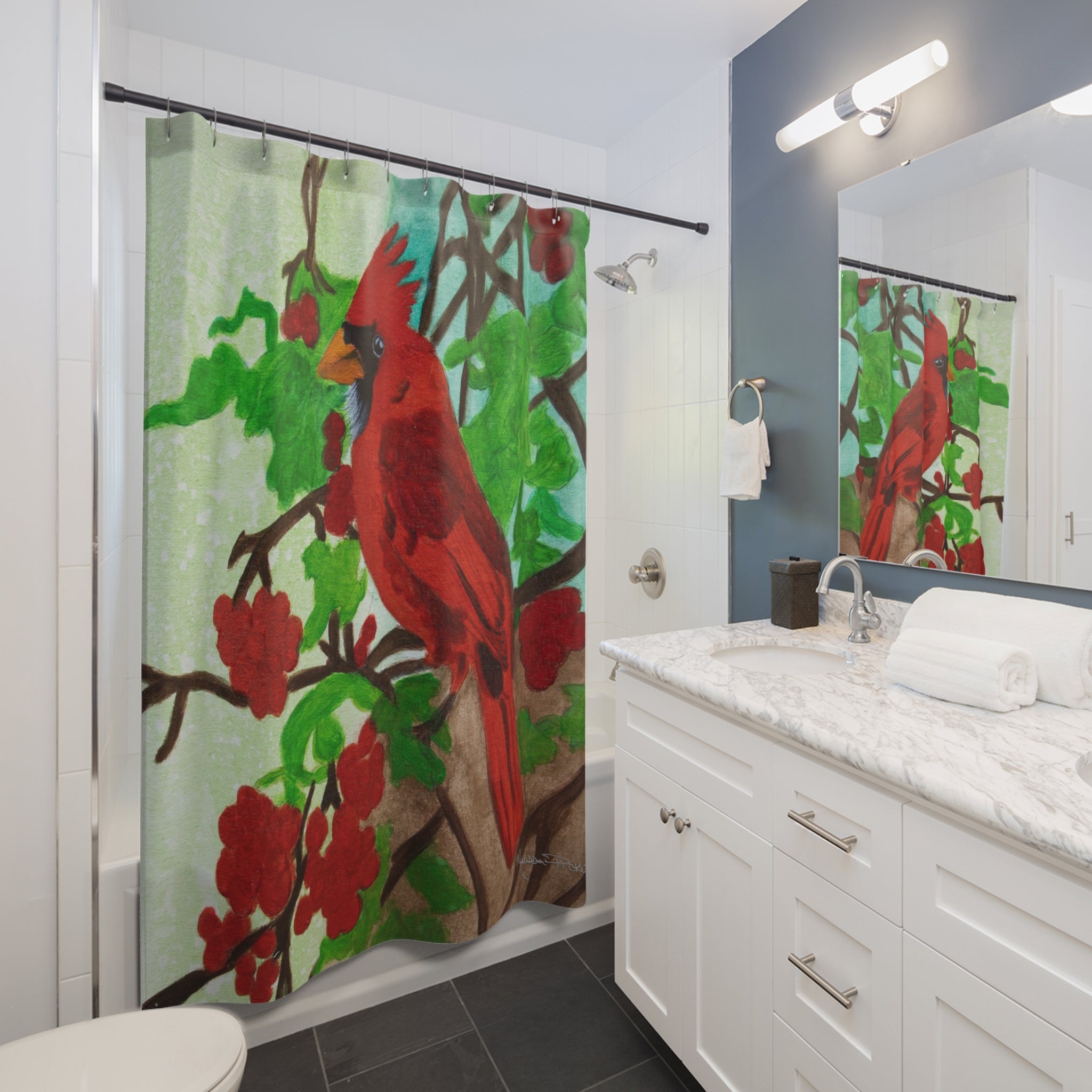 Cardinal (Green) | Shower Curtains