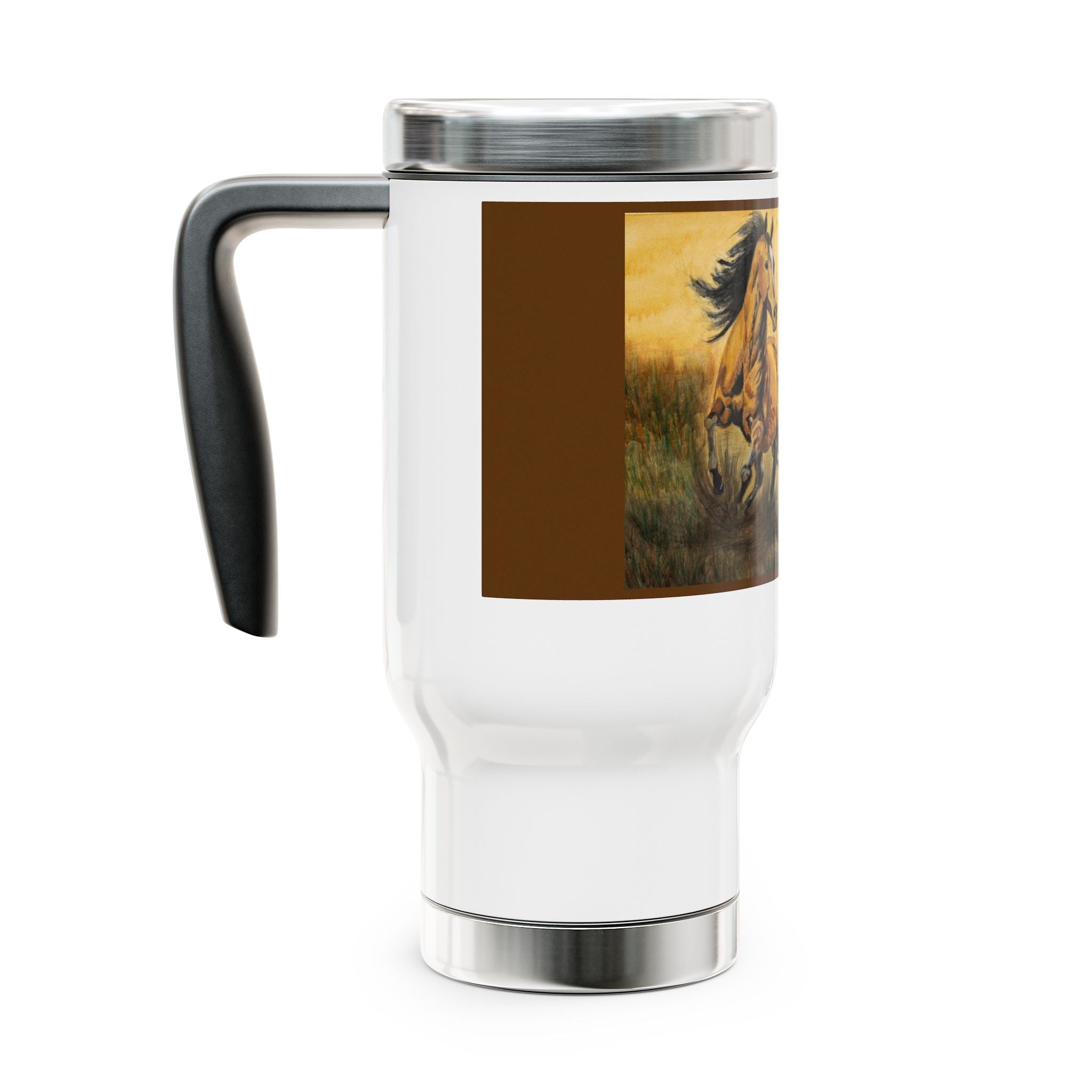 Wild Horses | Stainless Steel Travel Mug with Handle, 14oz