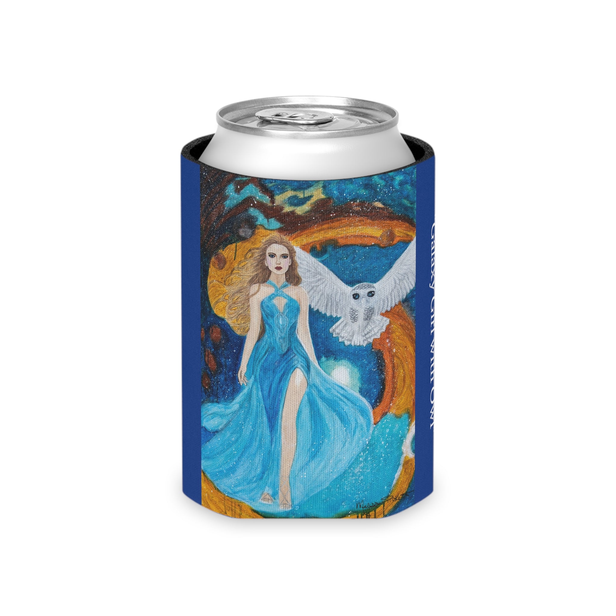 Galaxy Girl with Owl | Can Cooler