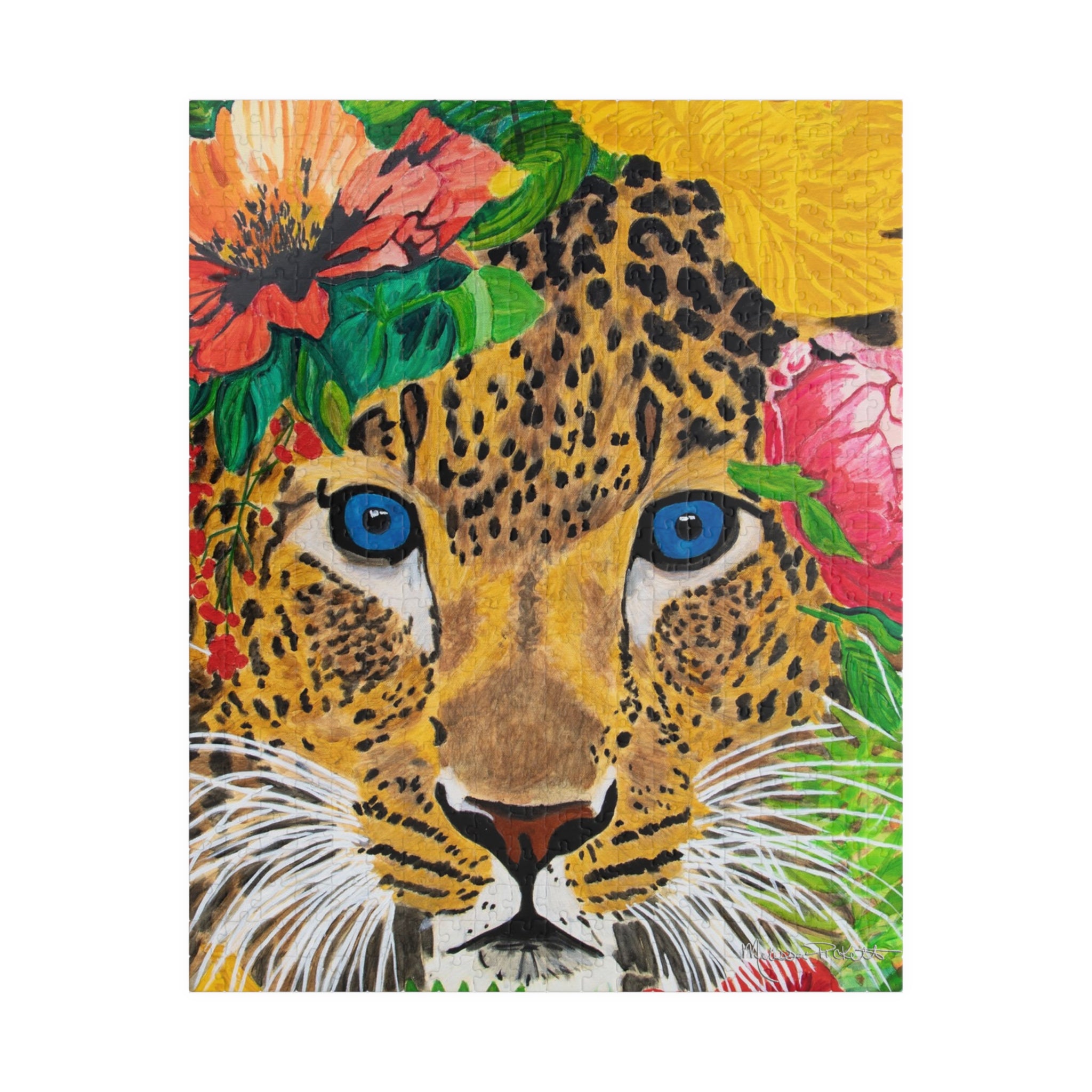 Jaguar & Flowers | Puzzle (110, 252, 520, 1014-piece)