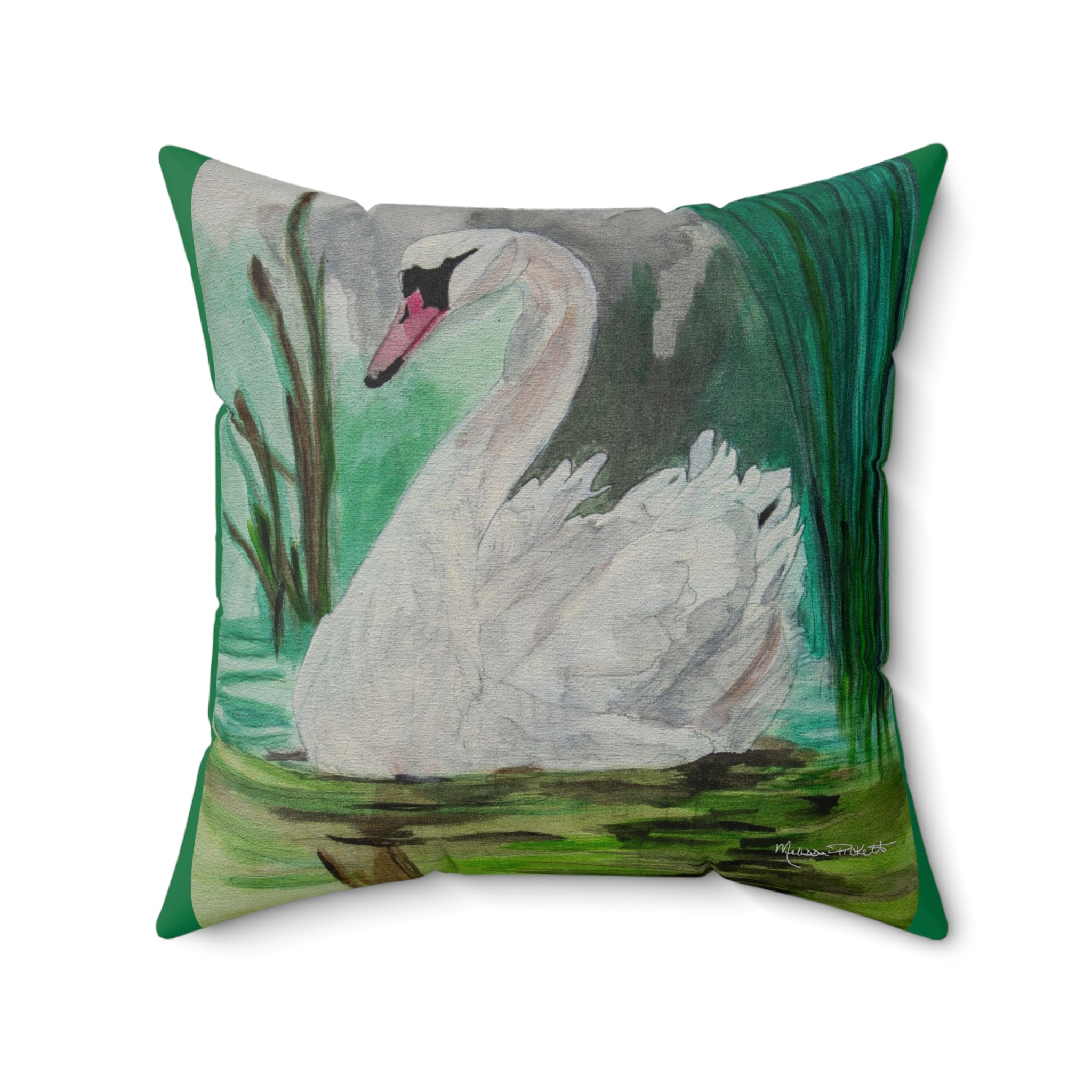 Swan | Spun Polyester Square Pillow