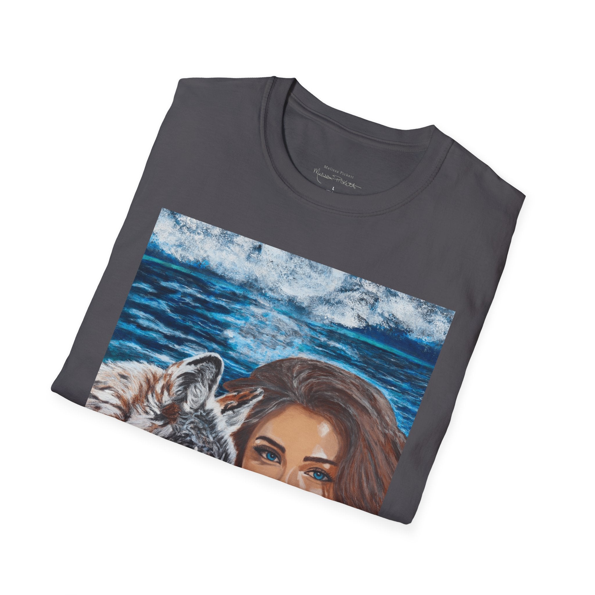 Moonlit Woman & Wolf | Unisex Softstyle T-Shirt