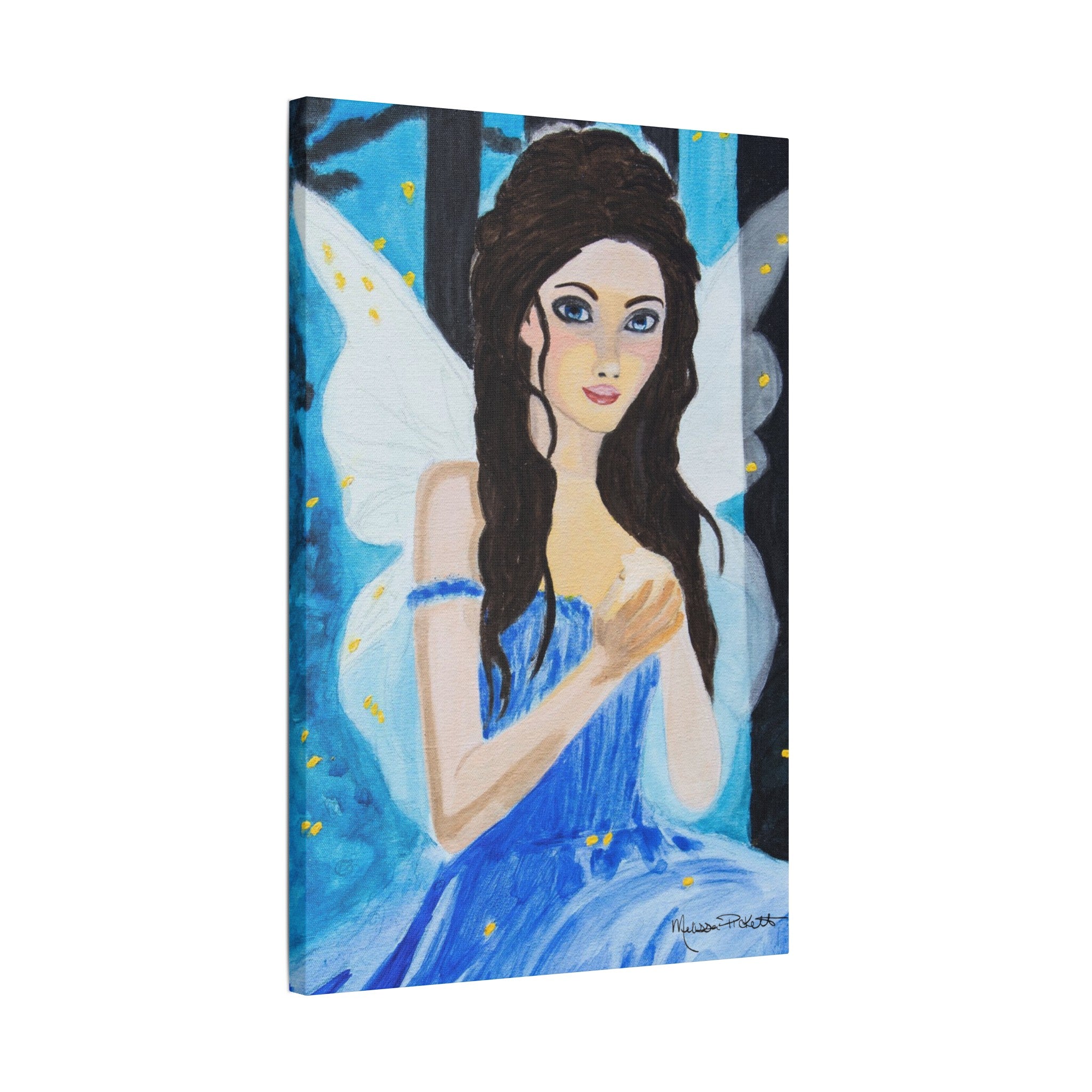 Fairy in Moonlit Woods | Satin Canvas, Stretched