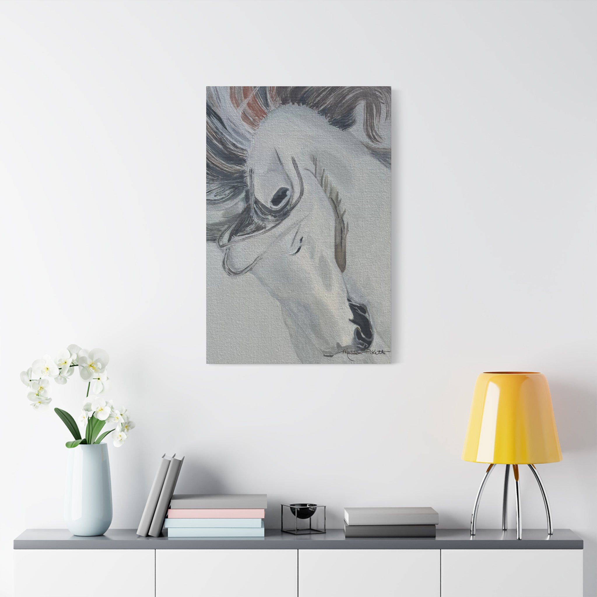 White Horse | Satin Canvas, Stretched