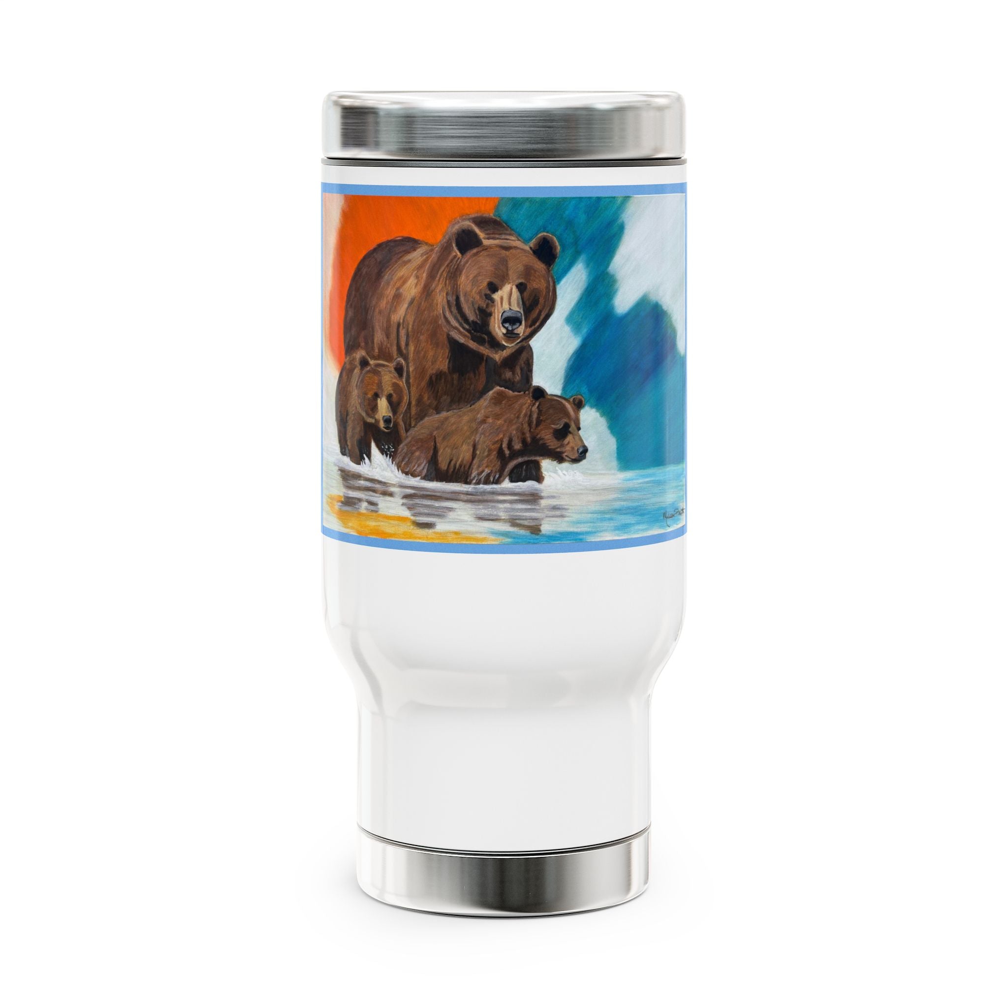 Mother Bear | Stainless Steel Travel Mug with Handle, 14oz