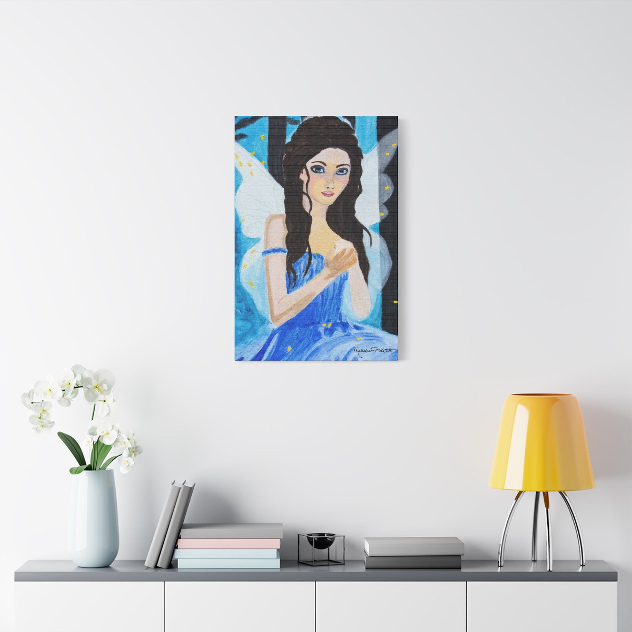 Fairy in Moonlit Woods | Satin Canvas, Stretched