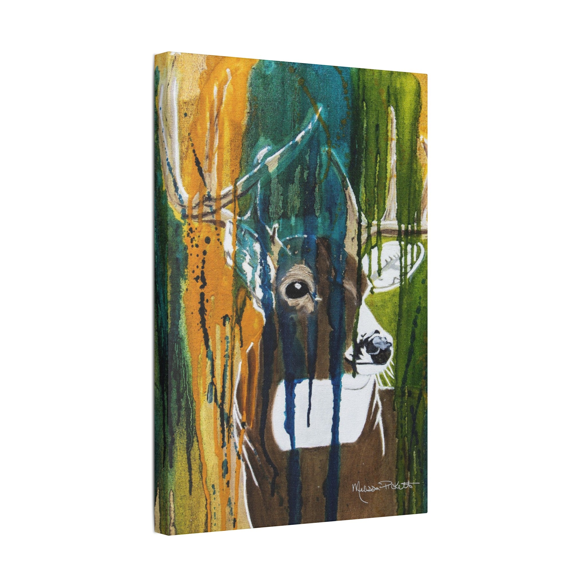 Abstract Deer | Satin Canvas, Stretched