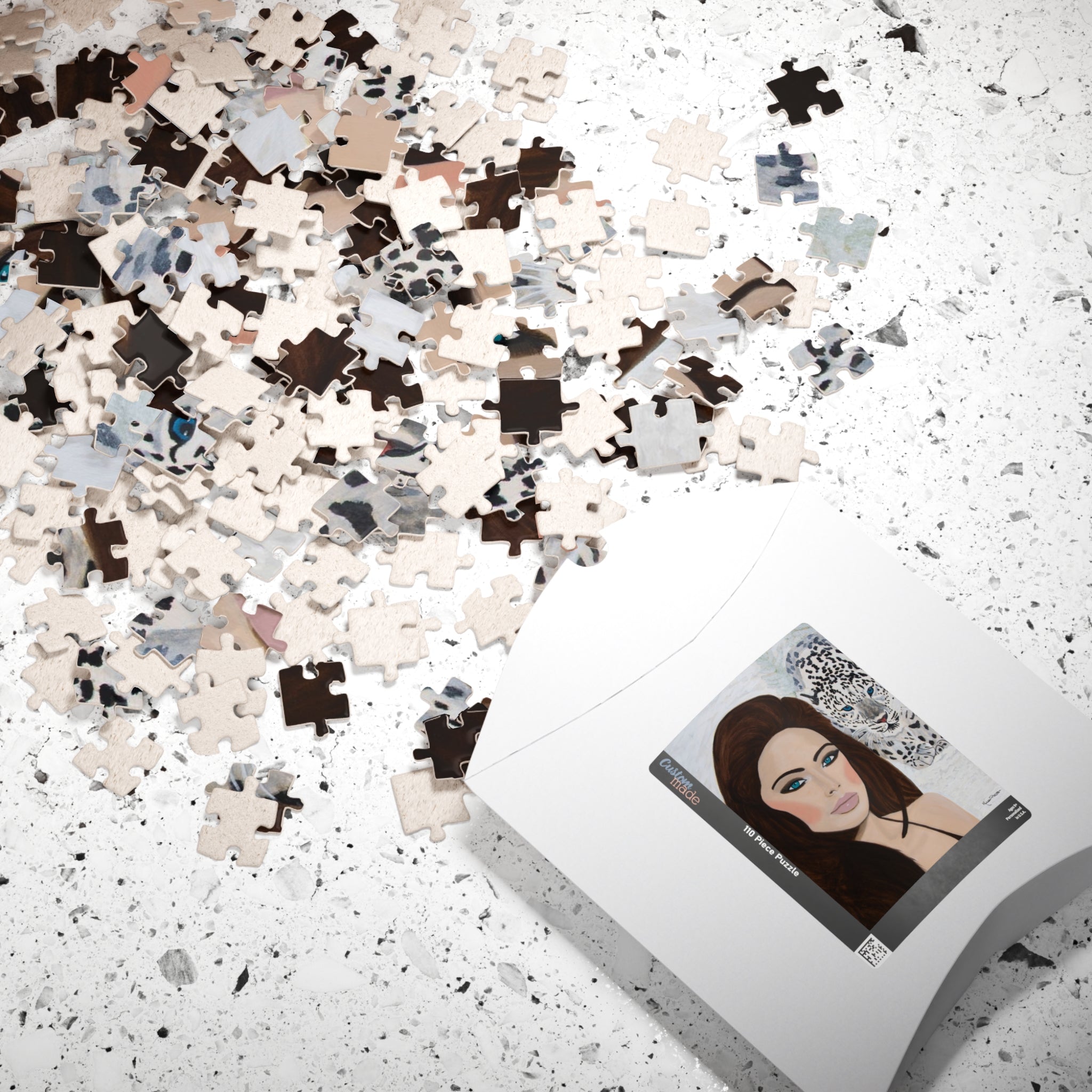 Woman & Snow Leopard | Puzzle (110, 252, 520, 1014-piece)