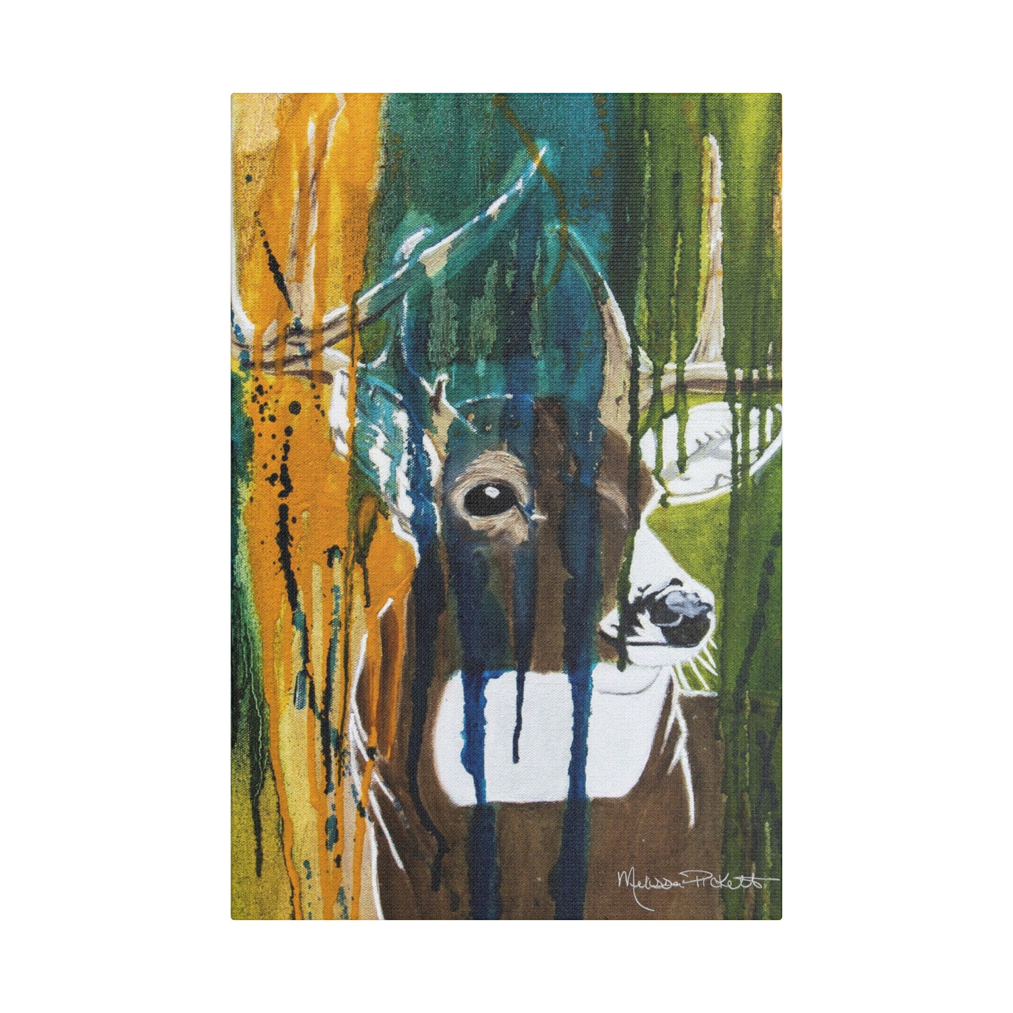 Abstract Deer | Satin Canvas, Stretched