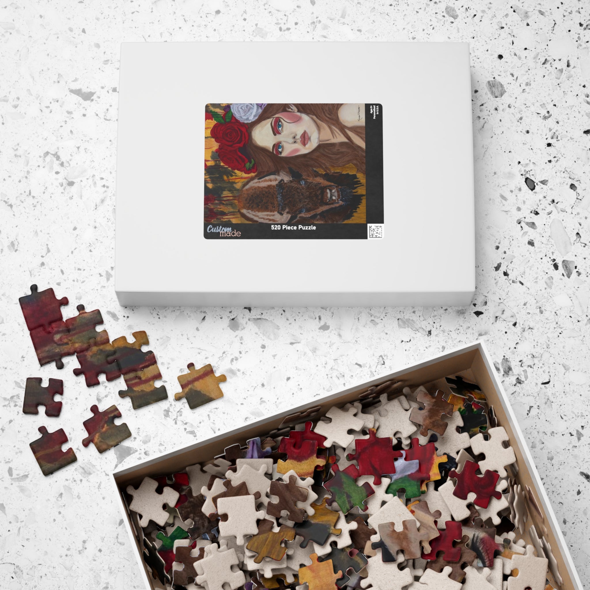 Woman & Bison | Puzzle (110, 252, 520, 1014-piece)