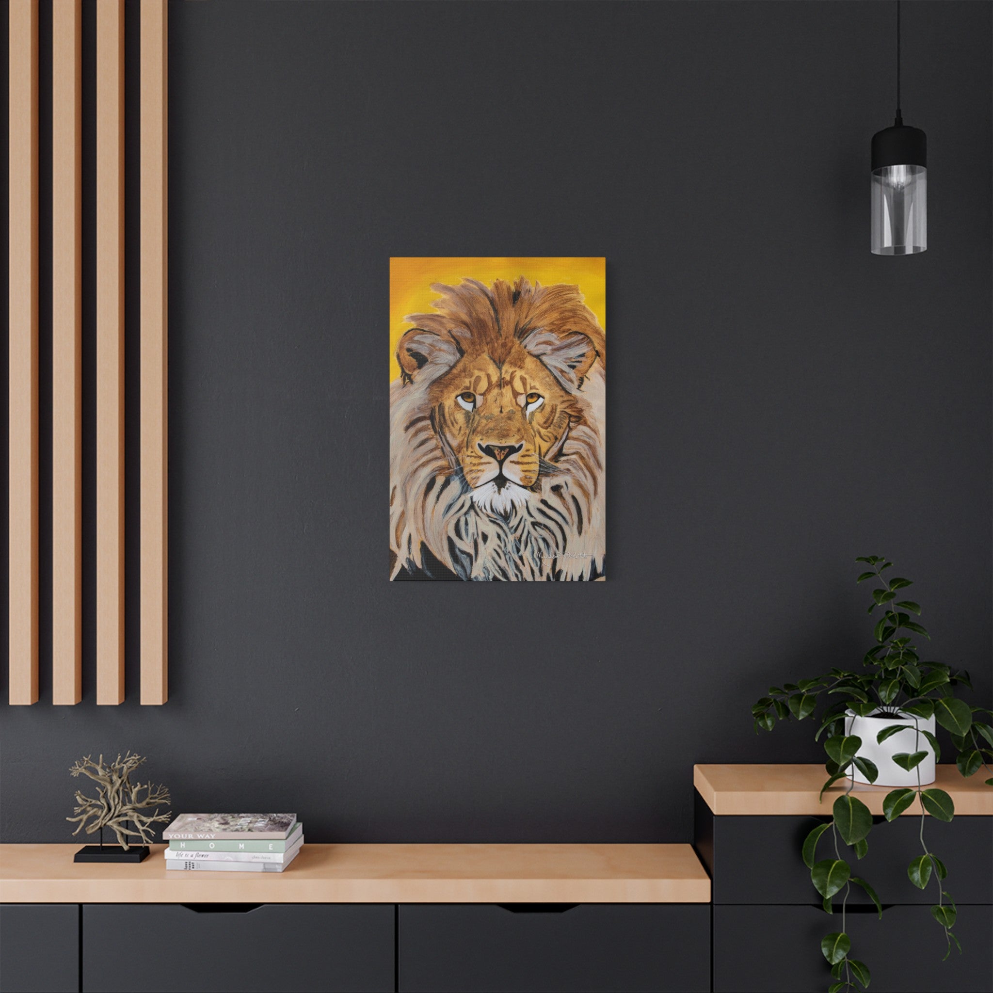 Lion | Satin Canvas, Stretched