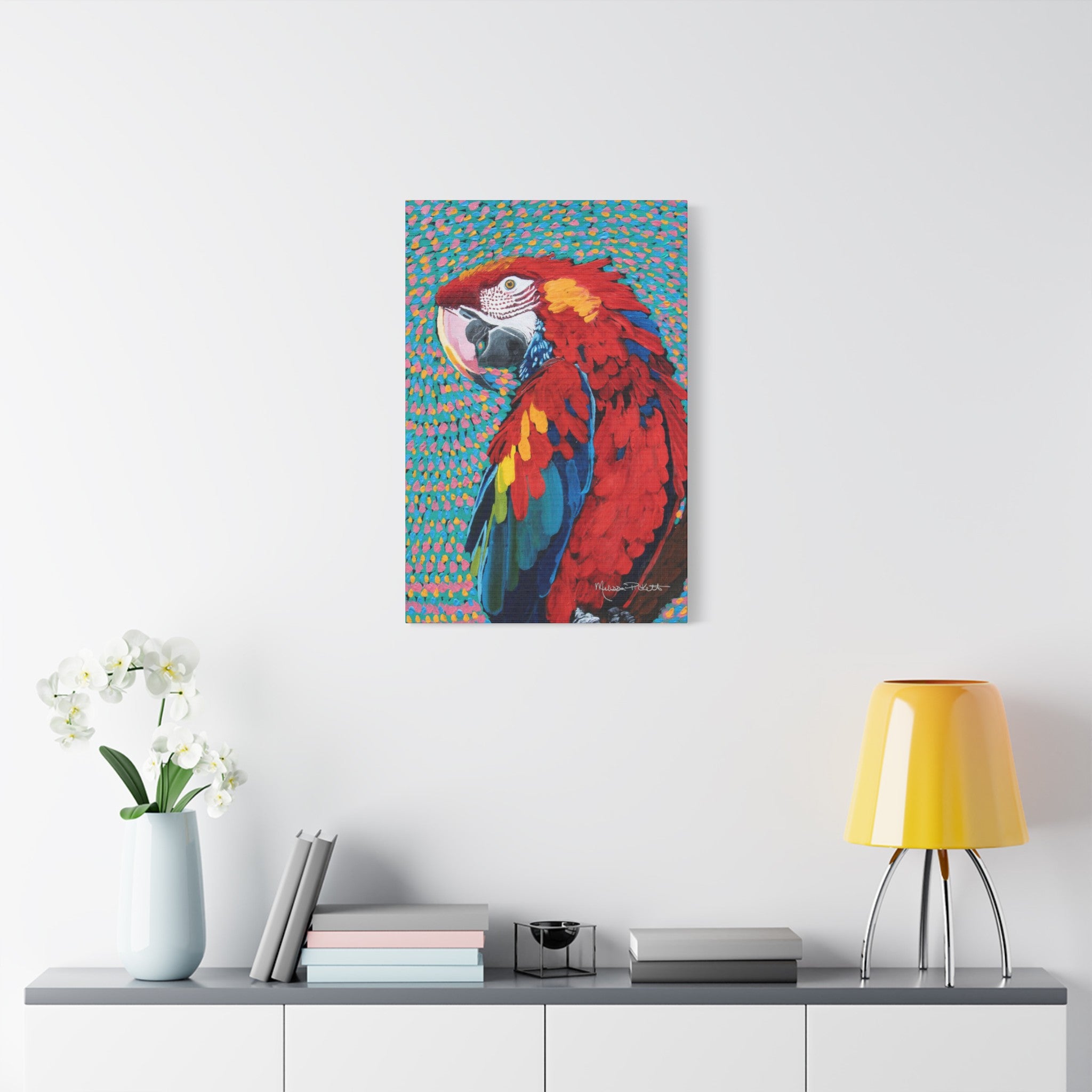 Scarlet Spiral | Satin Canvas, Stretched