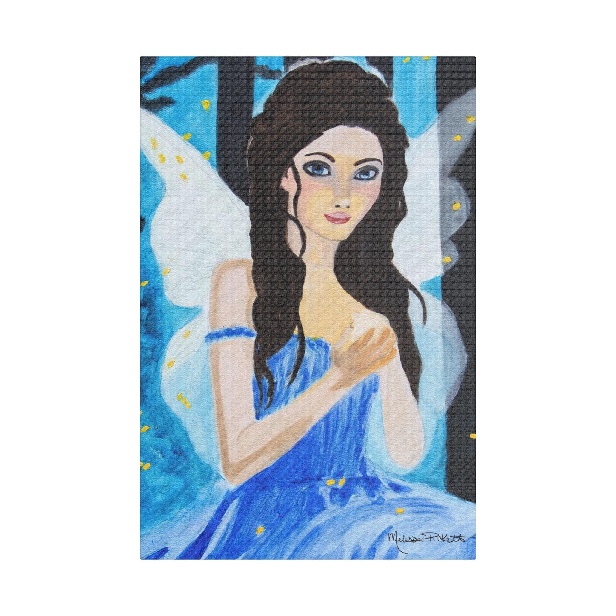 Fairy in Moonlit Woods | Satin Canvas, Stretched