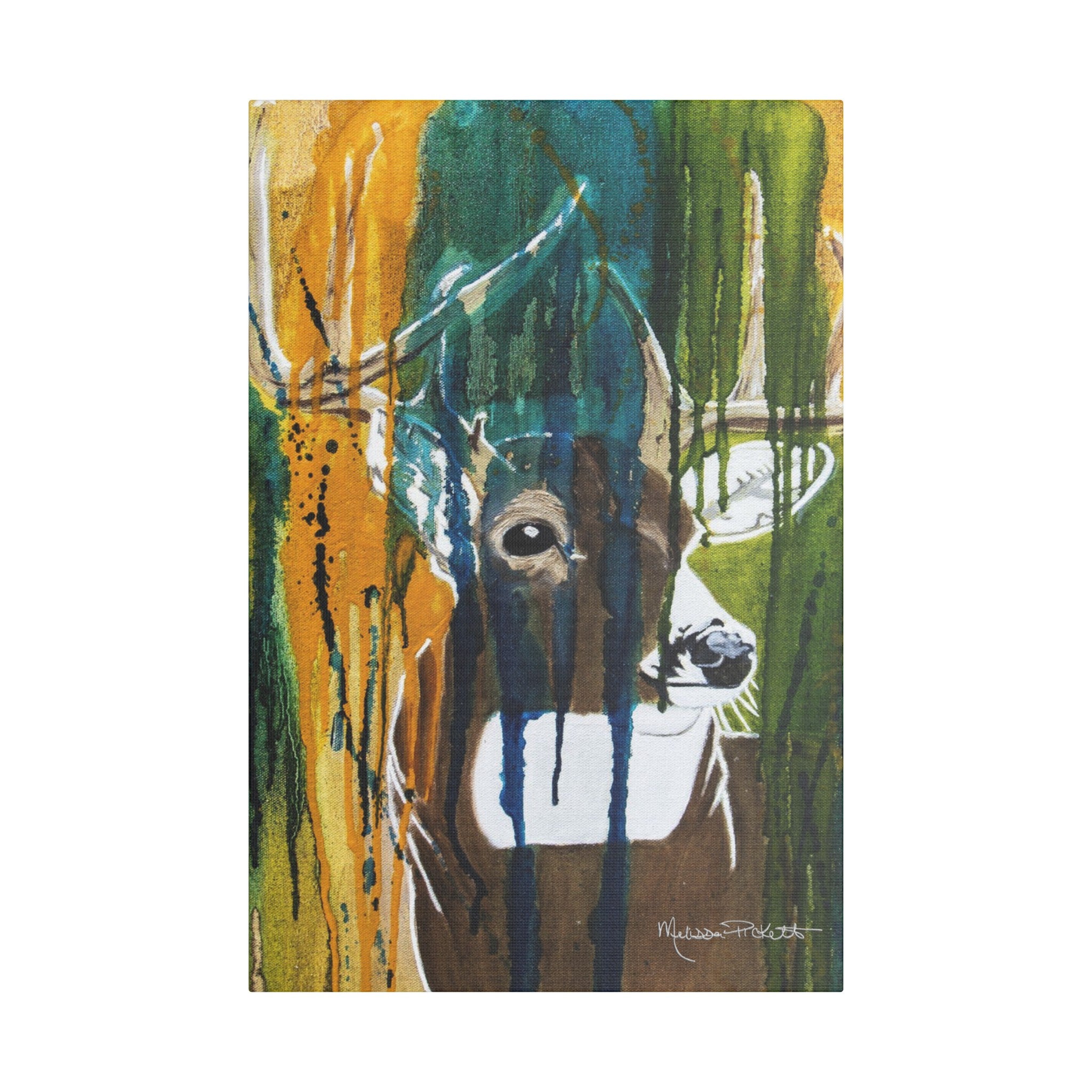 Abstract Deer | Satin Canvas, Stretched