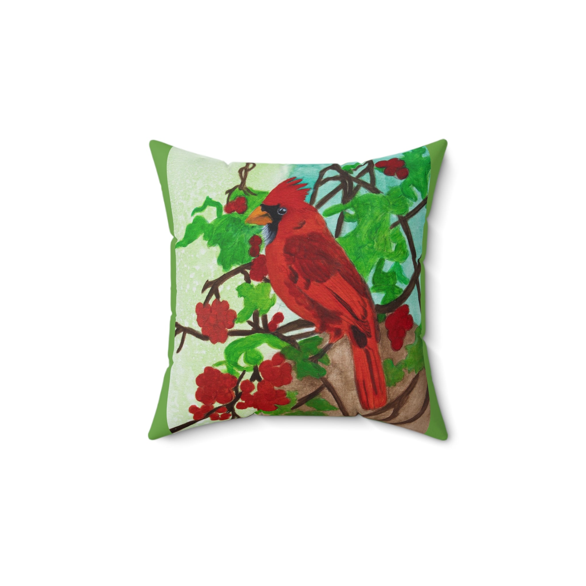 Cardinal (Green) | Spun Polyester Square Pillow