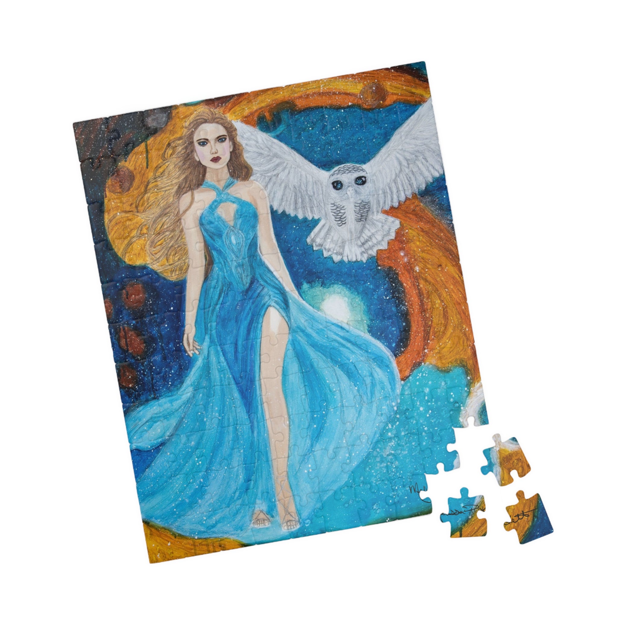 Galaxy Girl with Owl | Puzzle (110, 252, 520, 1014-piece)