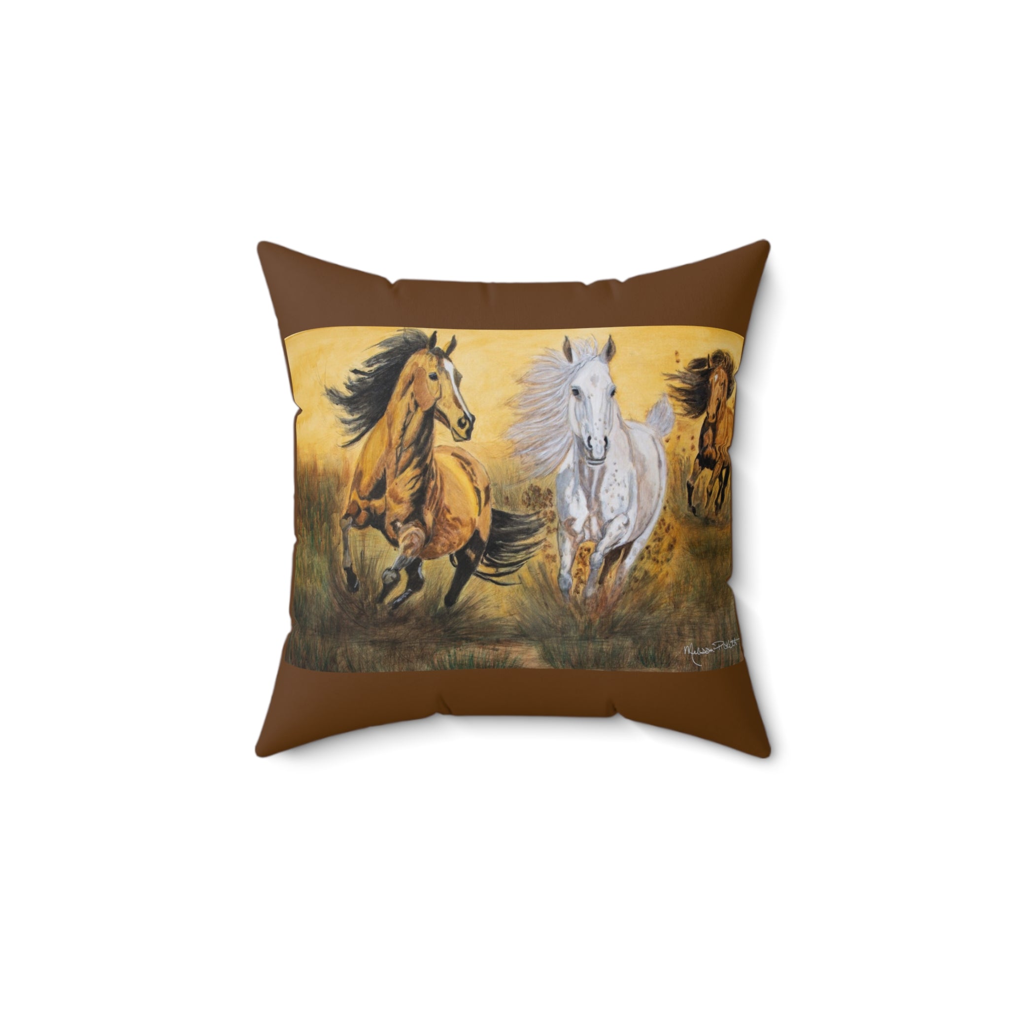 Wild Horses | Spun Polyester Square Pillow