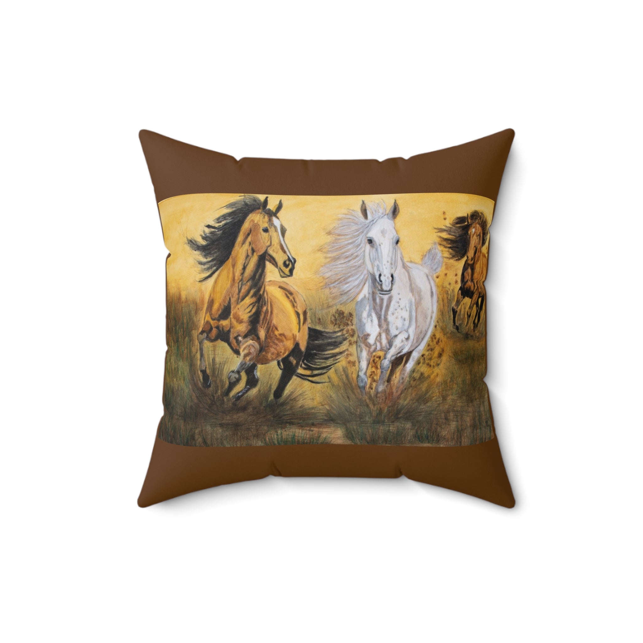 Wild Horses | Spun Polyester Square Pillow