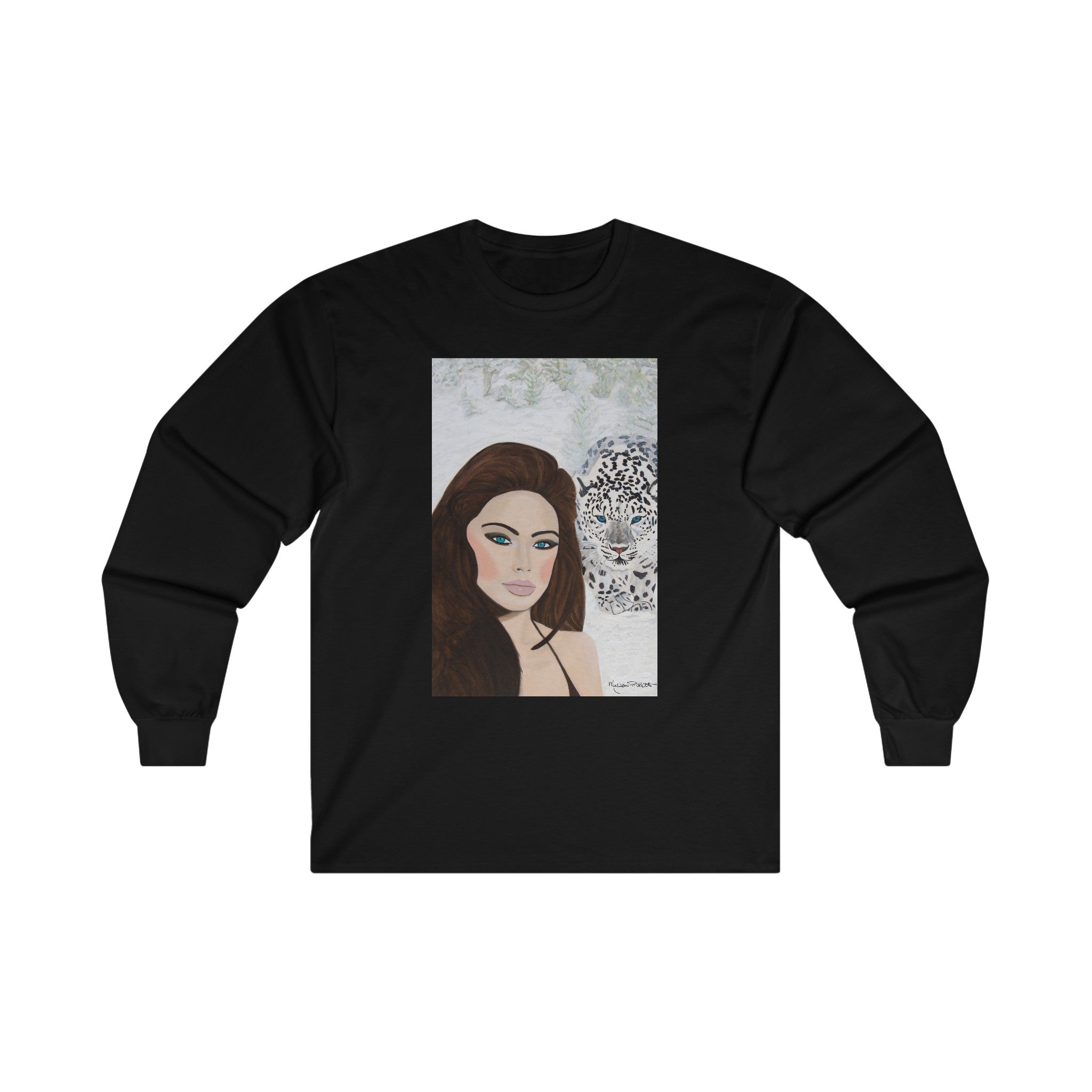 Woman & Snow Leopard | Unisex Ultra Cotton Long Sleeve Tee