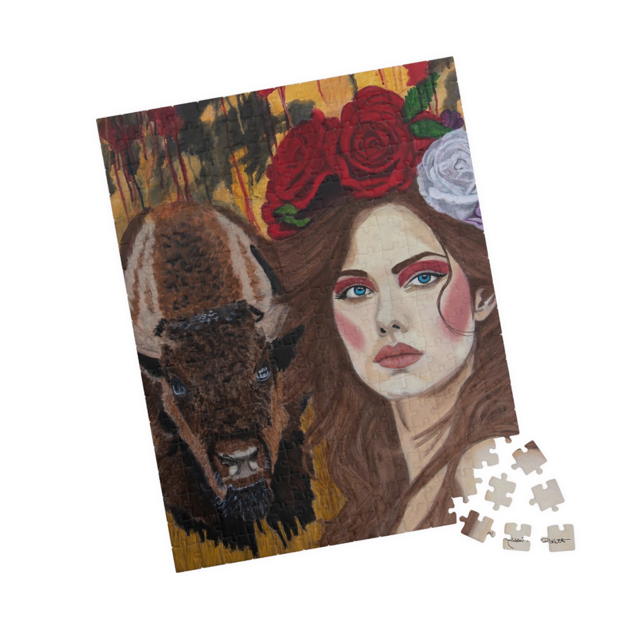 Woman & Bison | Puzzle (110, 252, 520, 1014-piece)