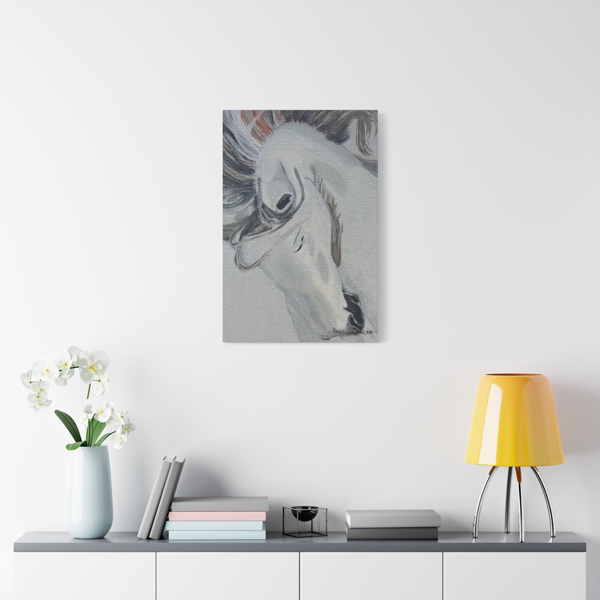 White Horse | Satin Canvas, Stretched