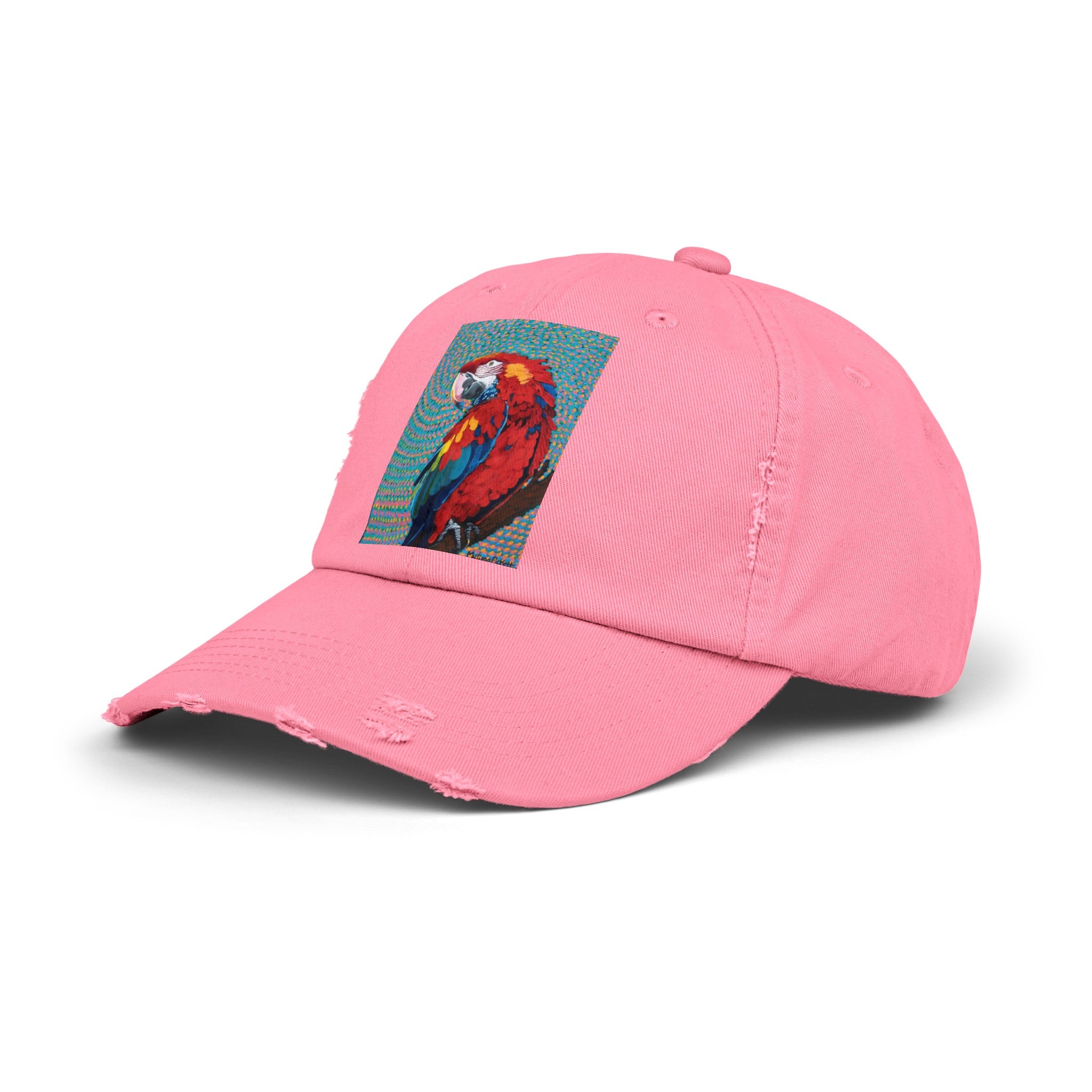 Scarlet Spiral/Directional Scarlet | Unisex Distressed Cap