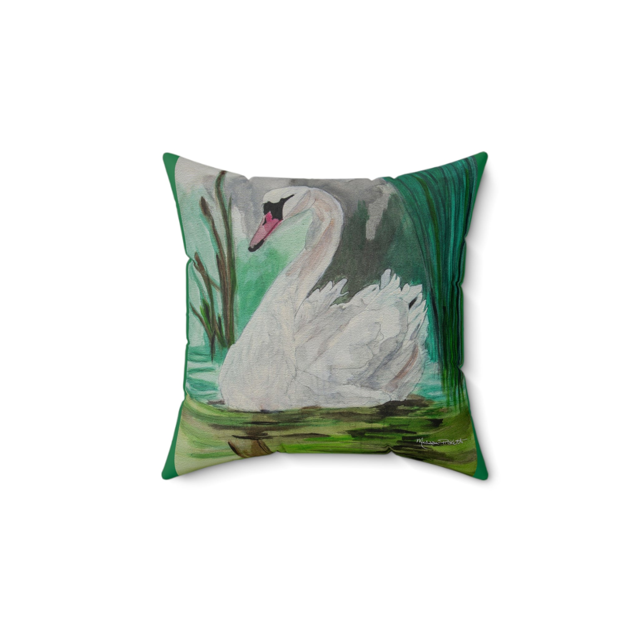 Swan | Spun Polyester Square Pillow