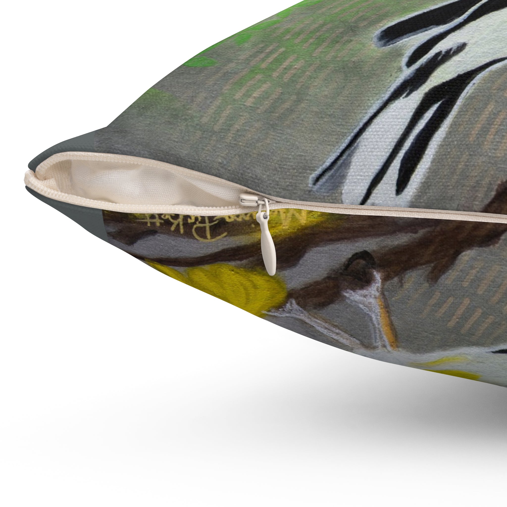 Yellow Finch | Spun Polyester Square Pillow