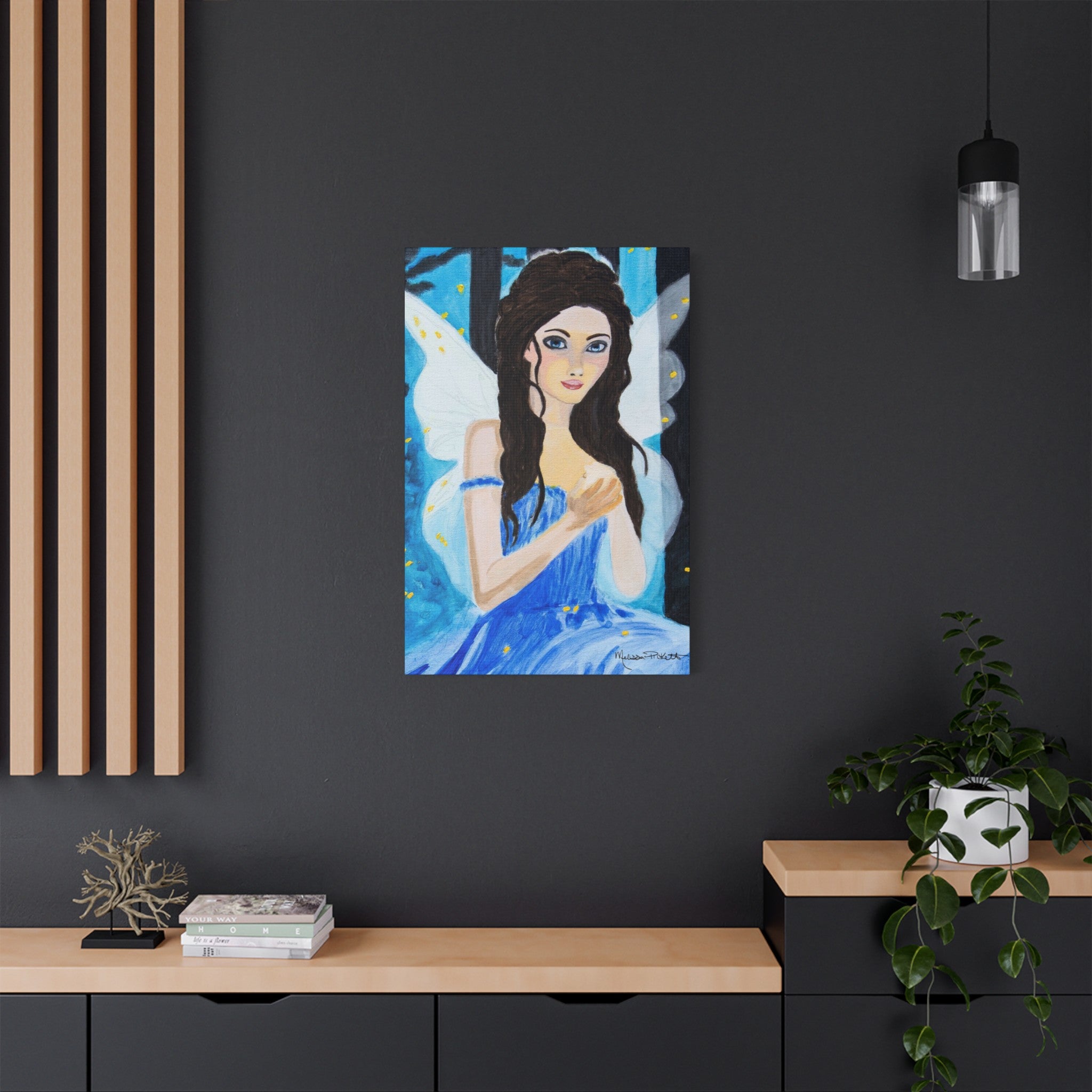 Fairy in Moonlit Woods | Satin Canvas, Stretched