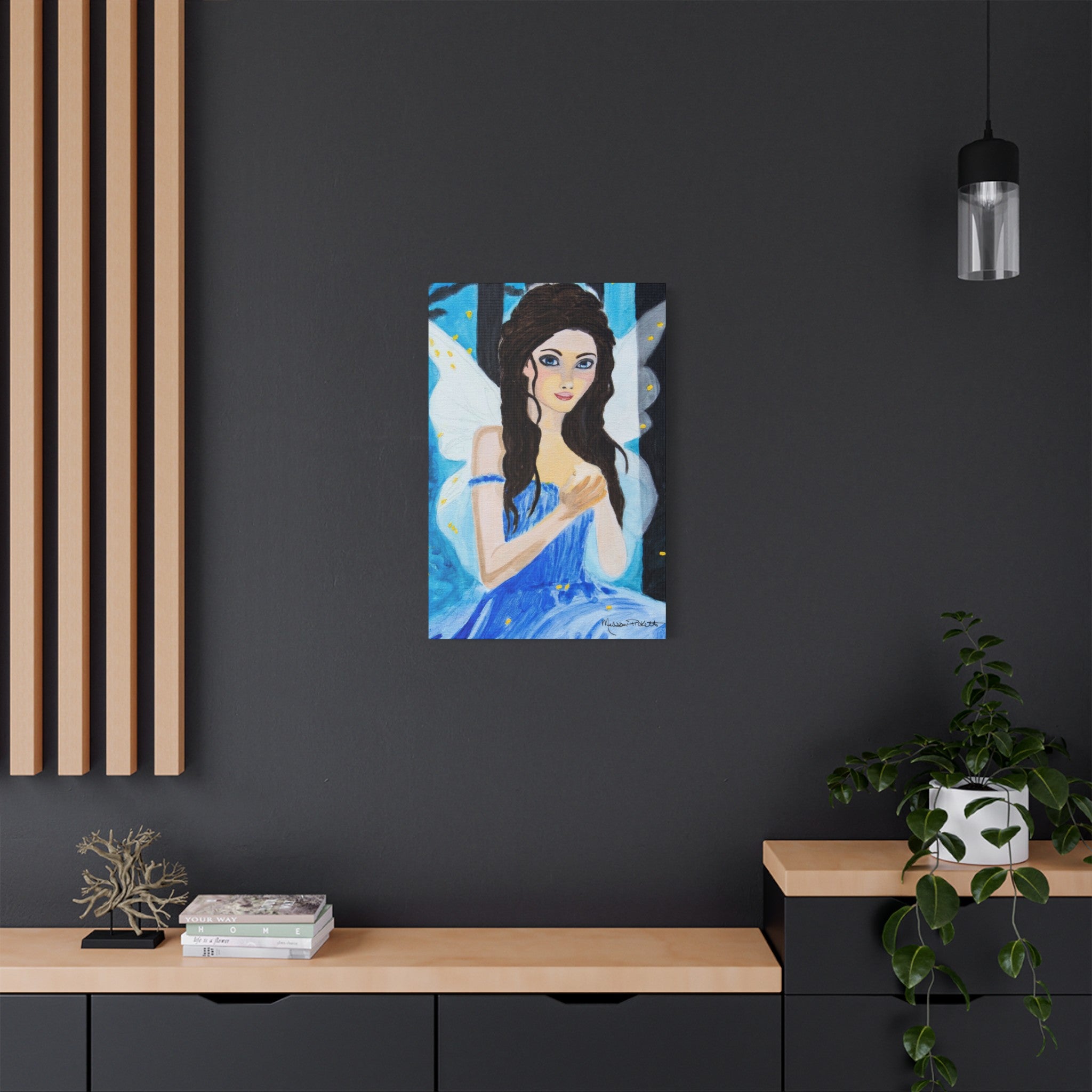 Fairy in Moonlit Woods | Satin Canvas, Stretched