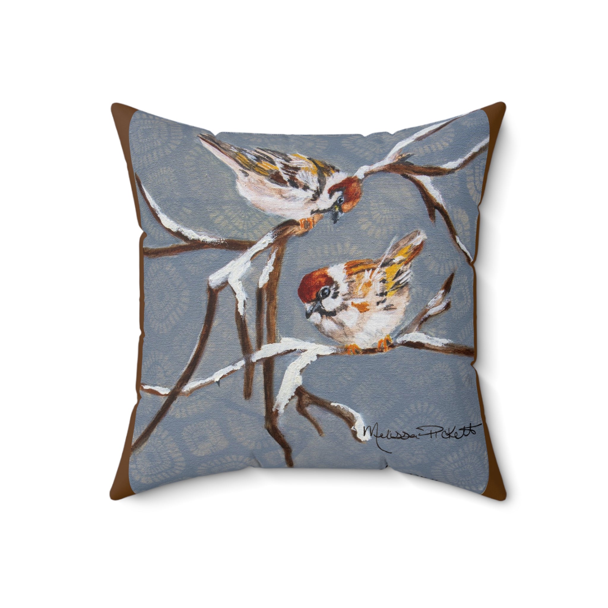 Two Birds | Spun Polyester Square Pillow