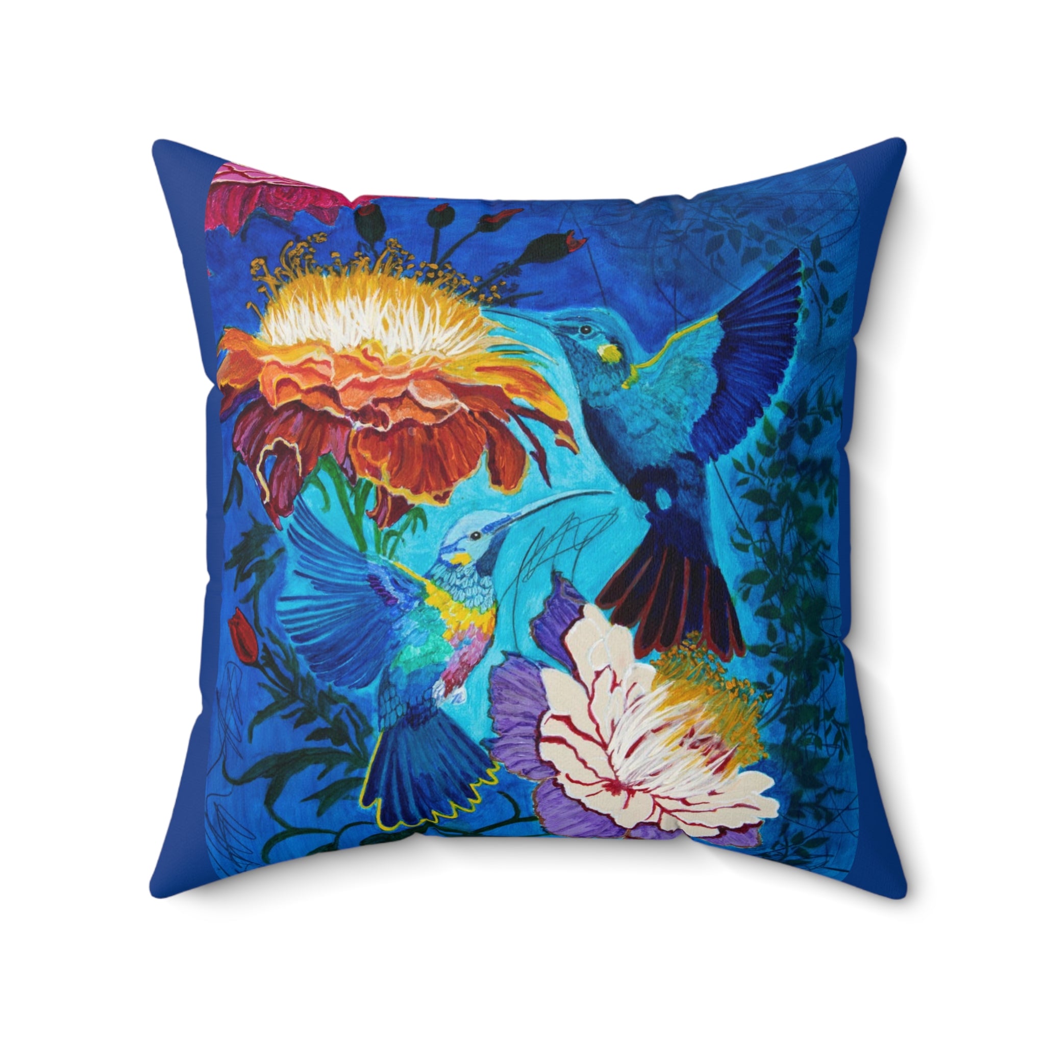 Pair of Hummingbirds | Spun Polyester Square Pillow