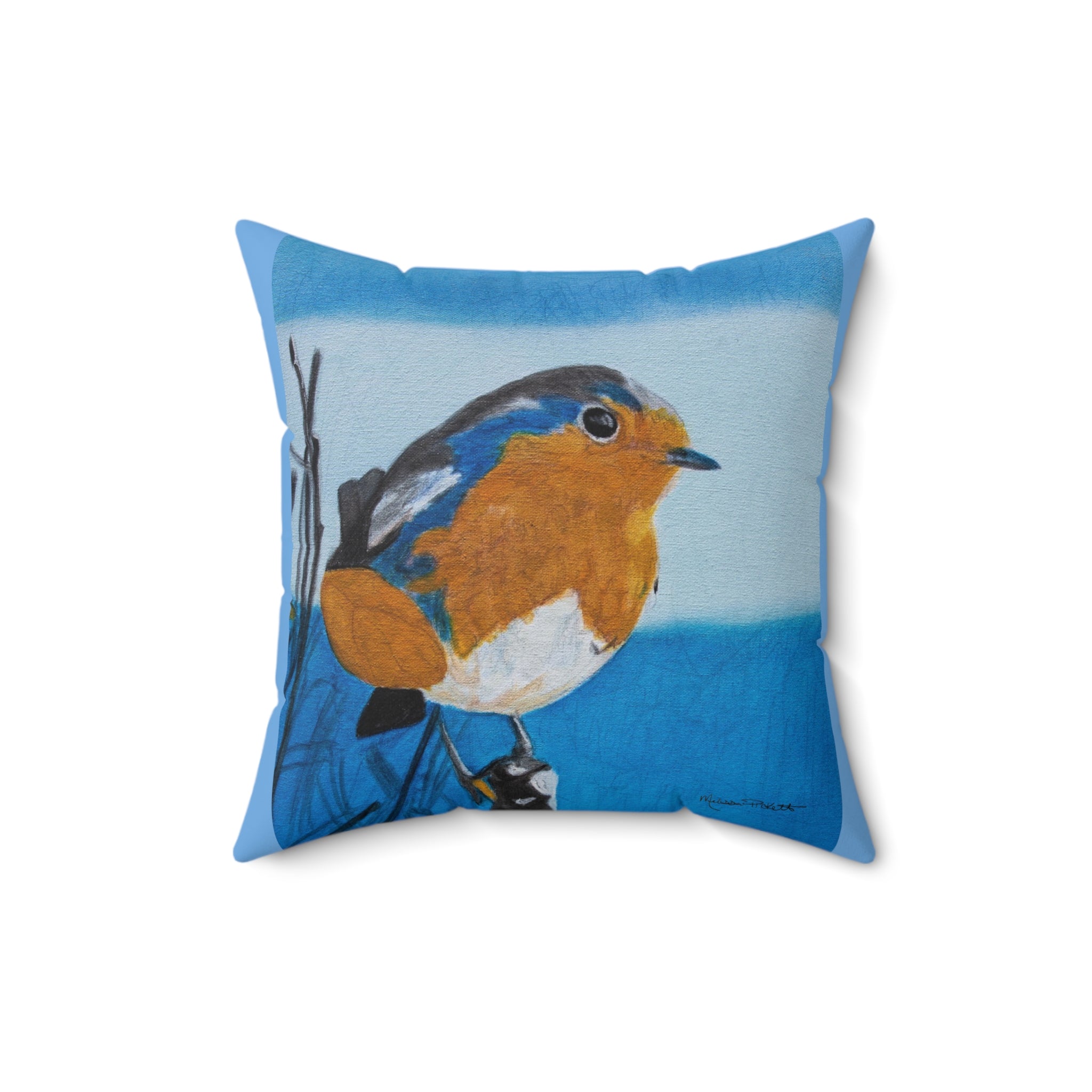 Eastern Blue Bird | Spun Polyester Square Pillow