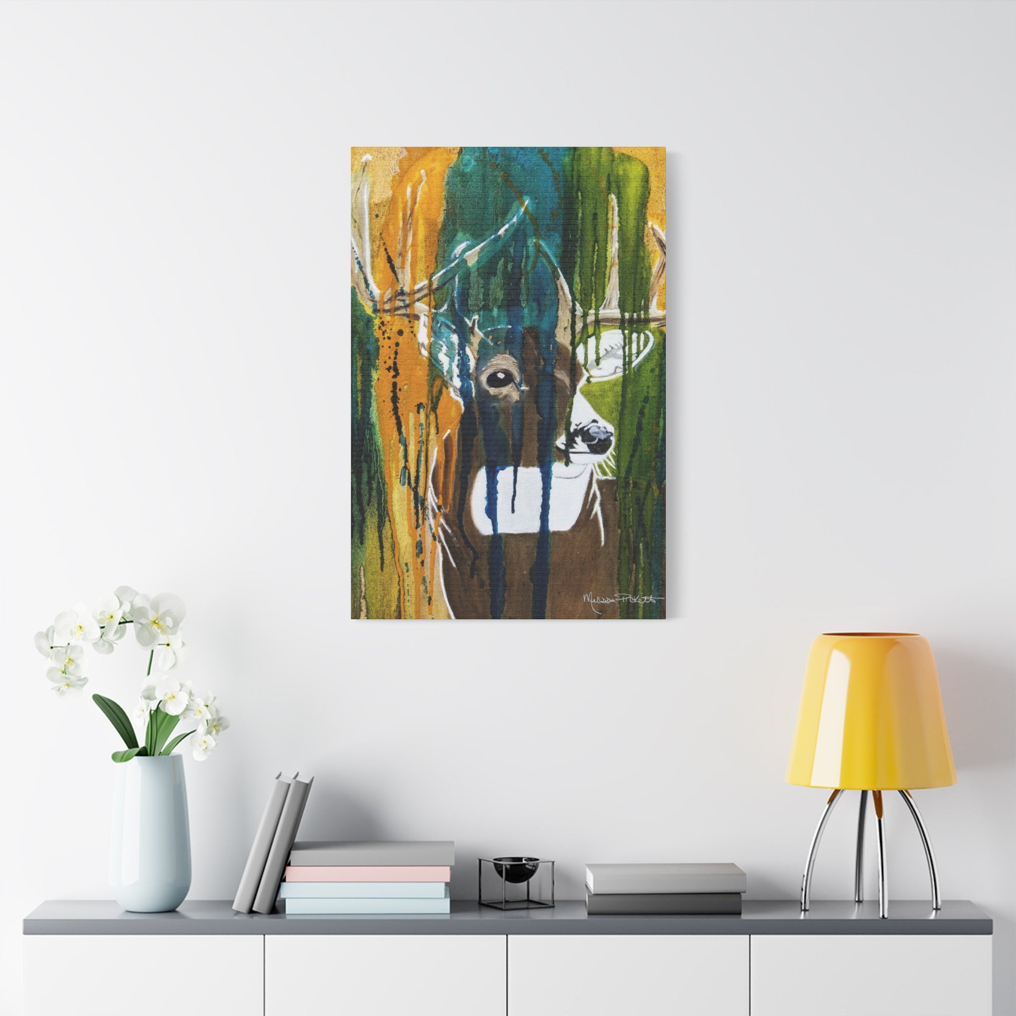 Abstract Deer | Satin Canvas, Stretched