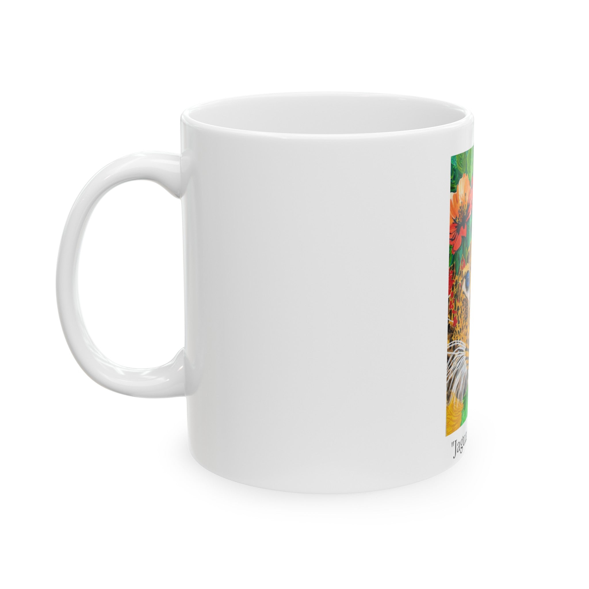 Jaguar & Flowers | Ceramic Mug, (11oz, 15oz)