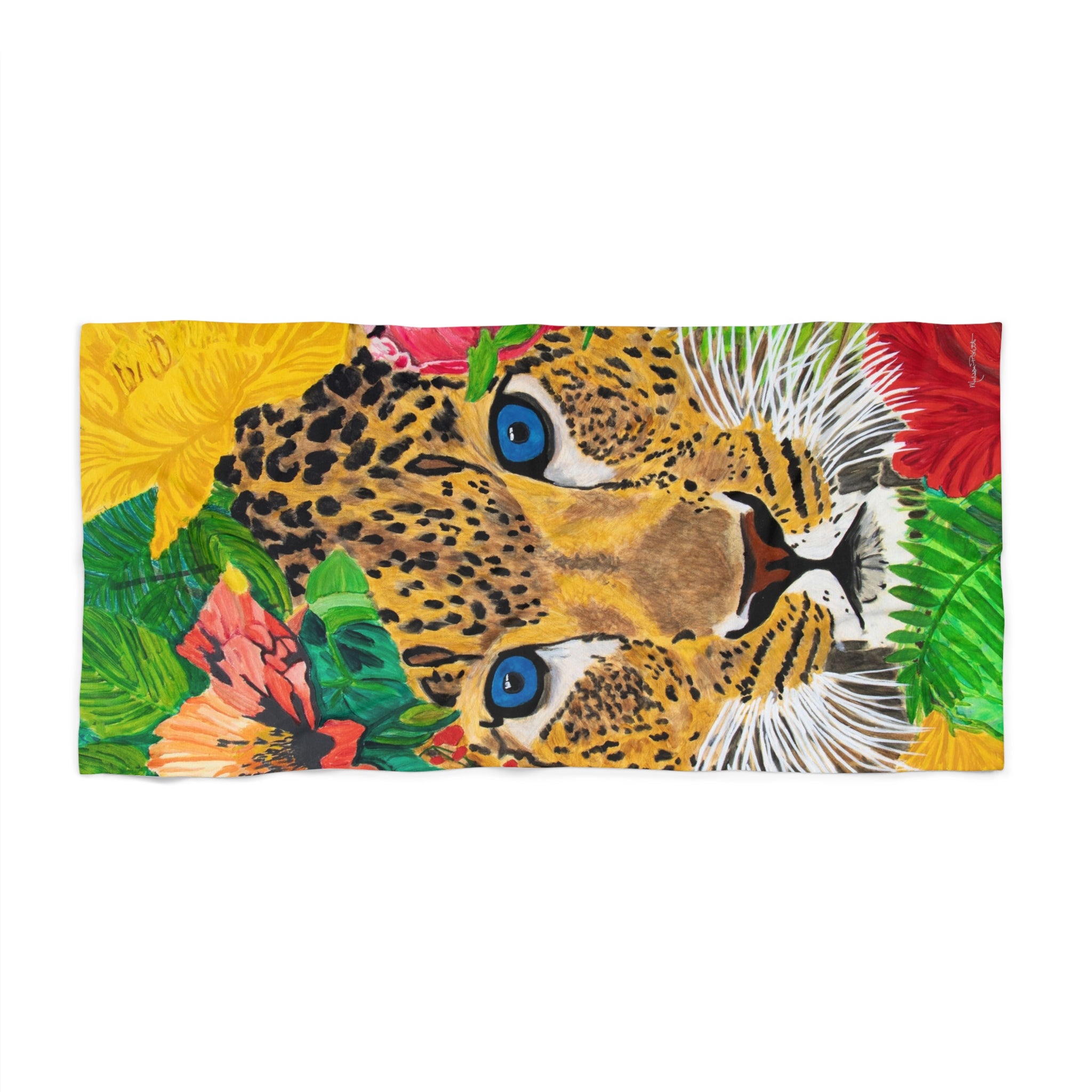 Jaguar & Flowers | Beach Towel