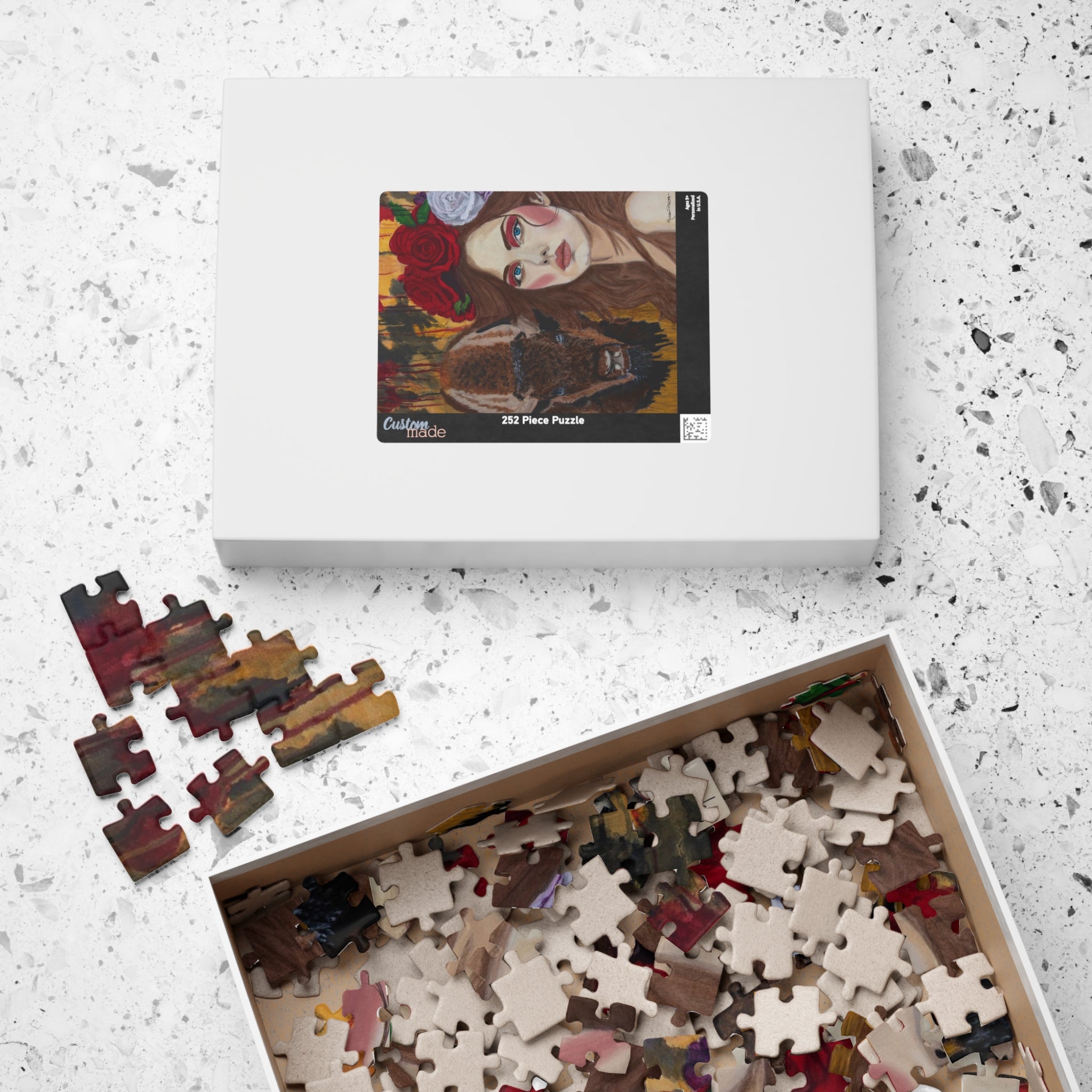 Woman & Bison | Puzzle (110, 252, 520, 1014-piece)