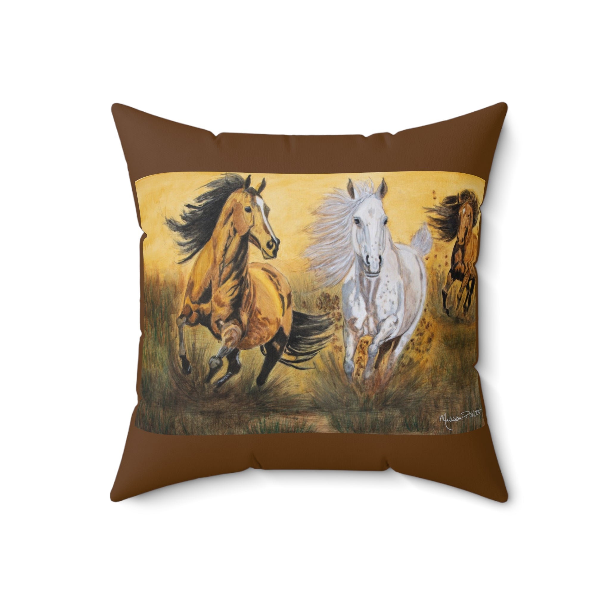 Wild Horses | Spun Polyester Square Pillow