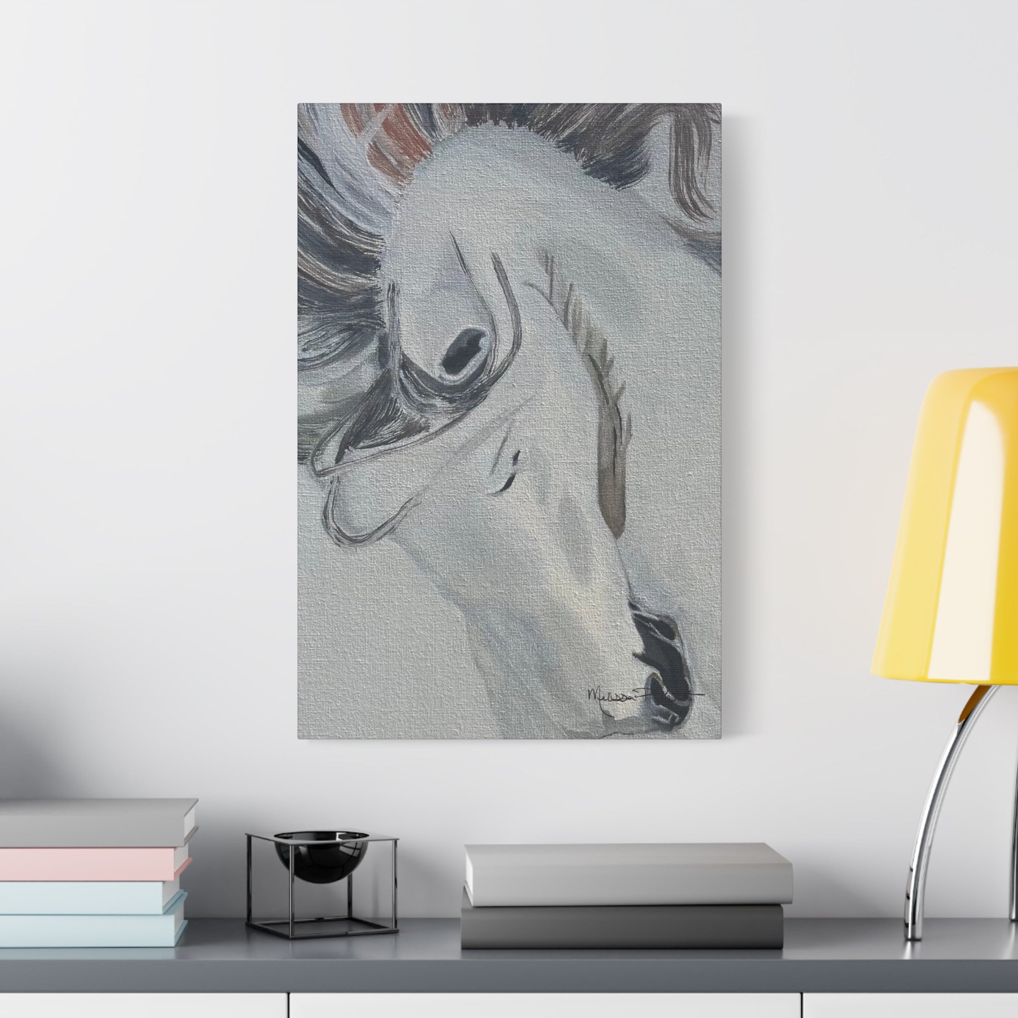 White Horse | Satin Canvas, Stretched