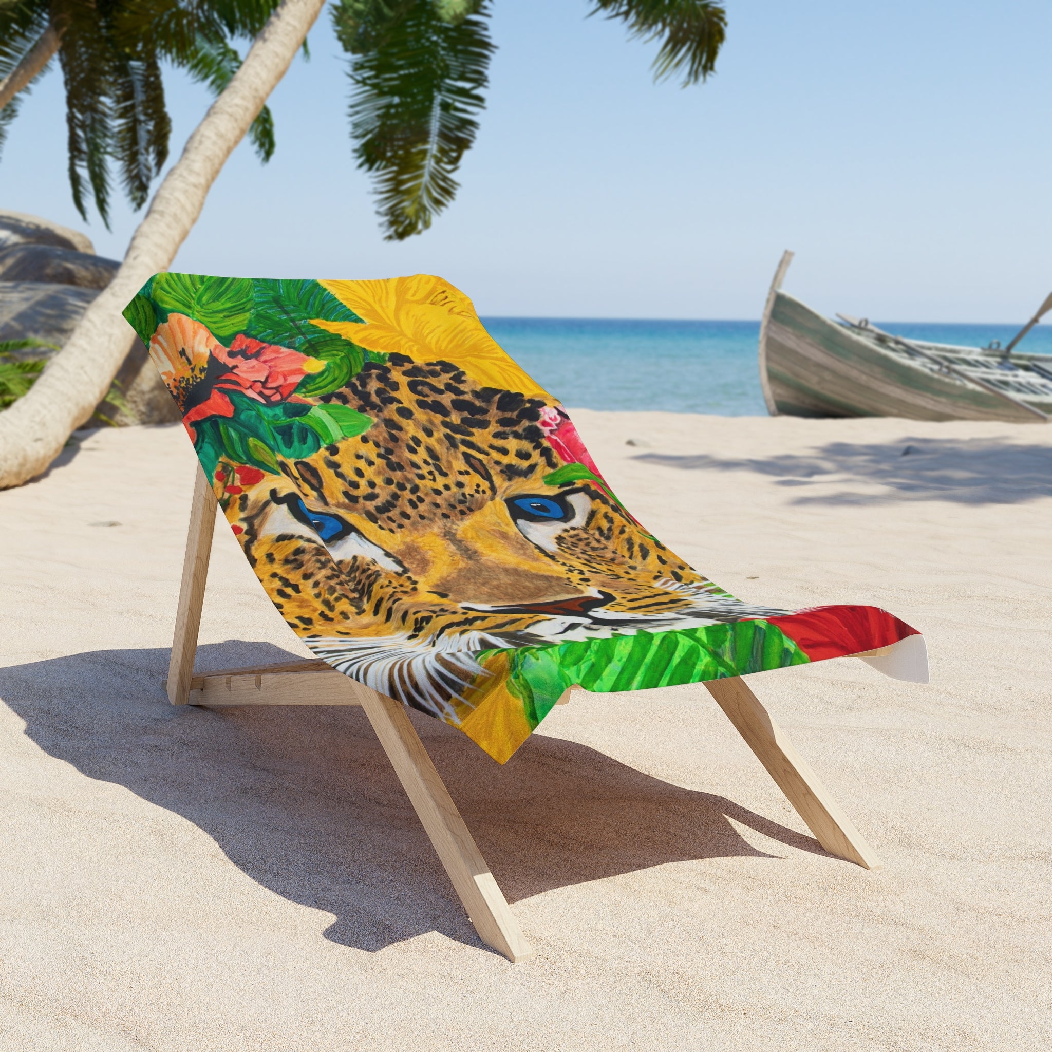 Jaguar & Flowers | Beach Towel