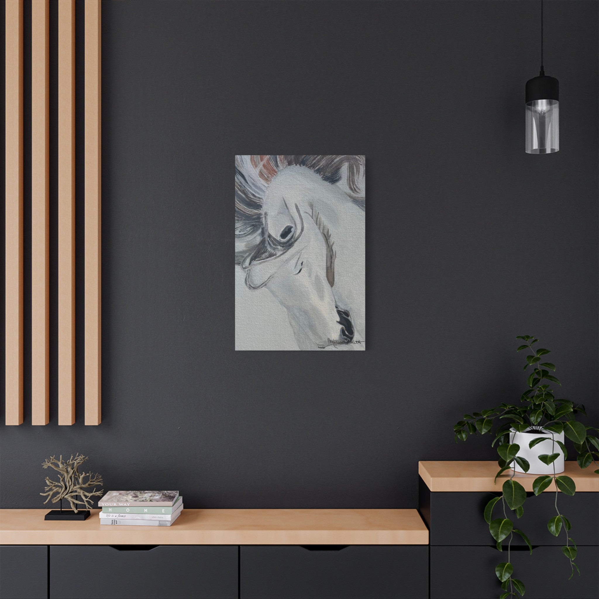 White Horse | Satin Canvas, Stretched