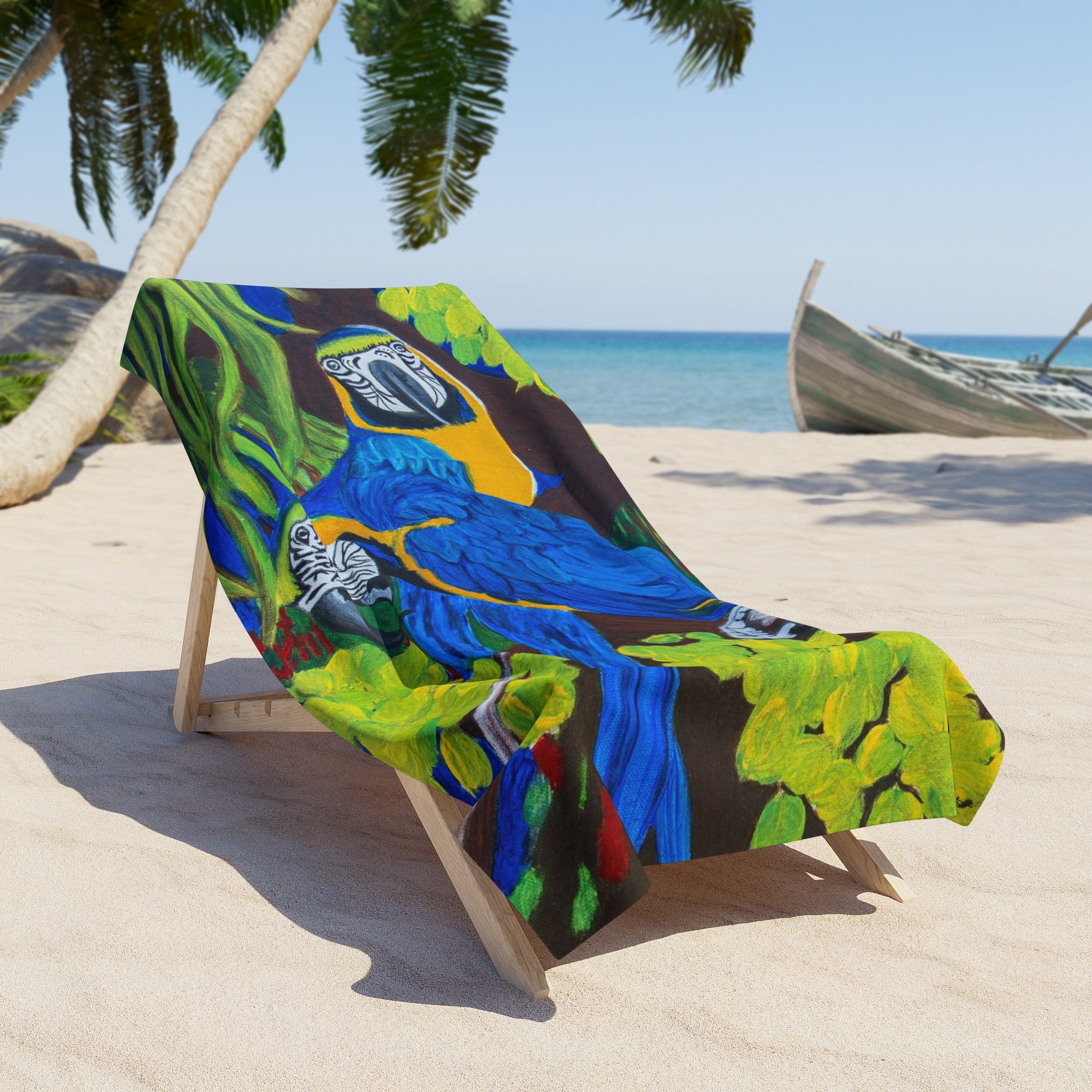 Two Blue & Gold Macaws | Beach Towel