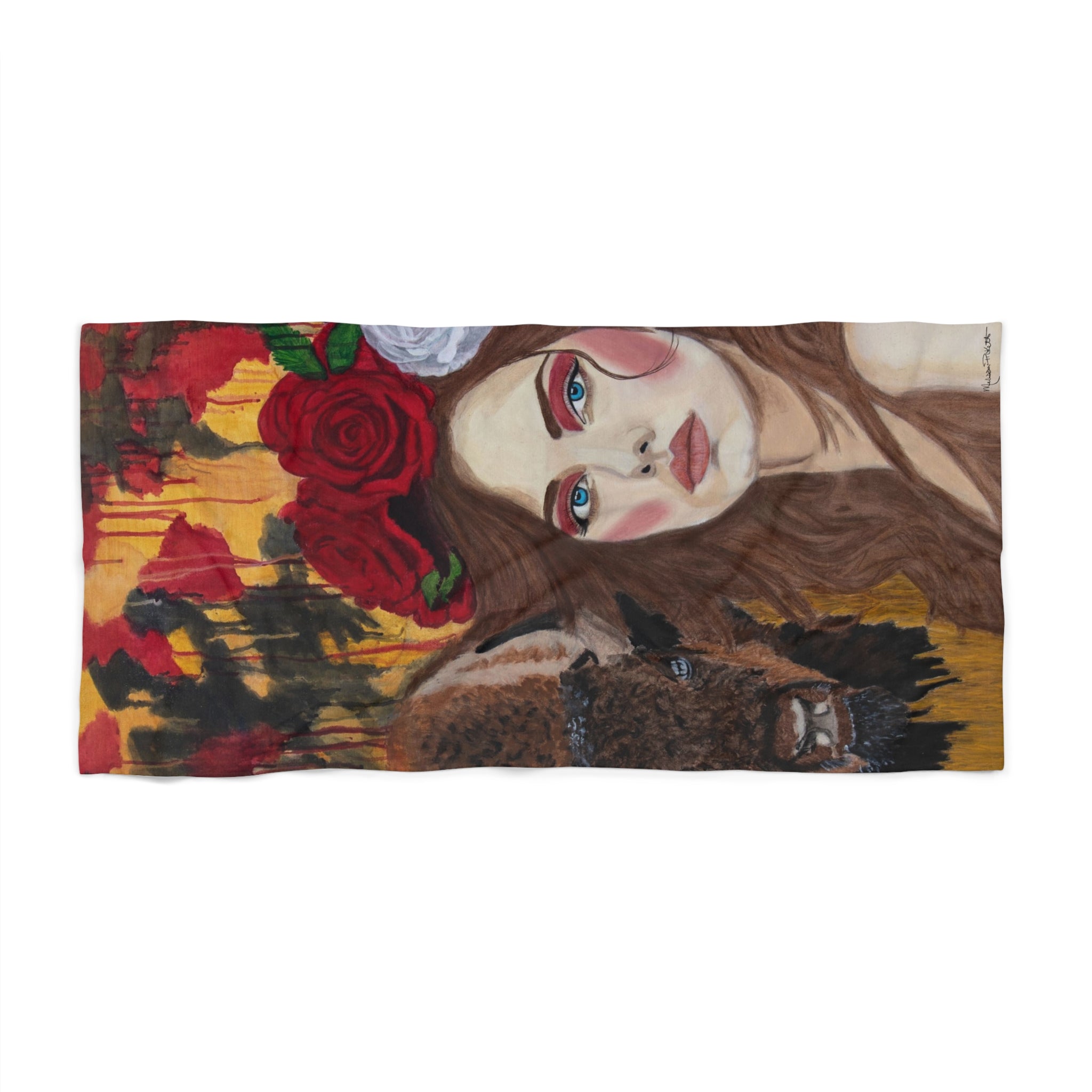 Woman & Bison | Beach Towel