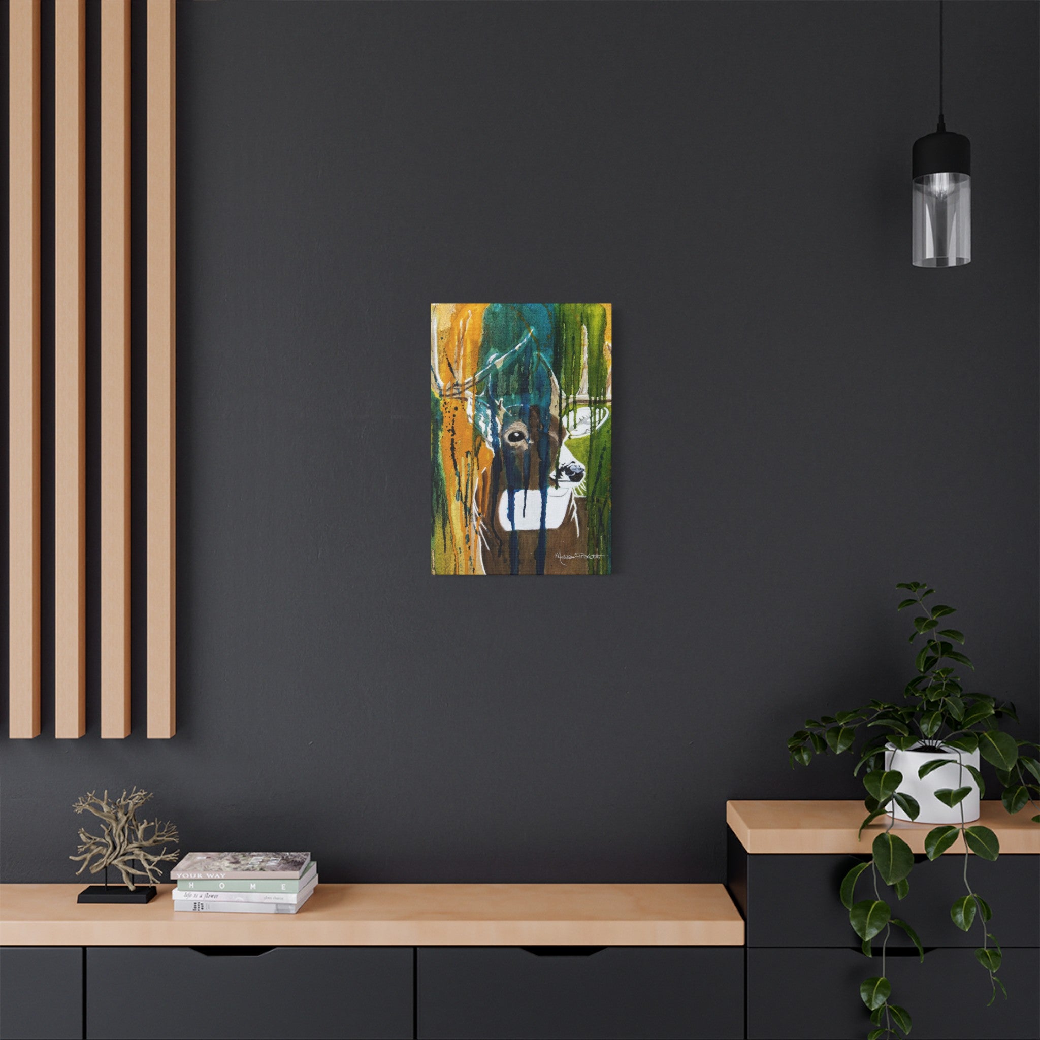 Abstract Deer | Satin Canvas, Stretched